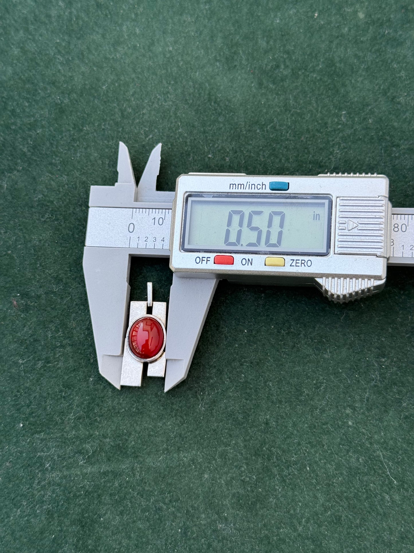 Vintage Stone Market Japan 925 Sterling Silver Pendant with Red Cabochon