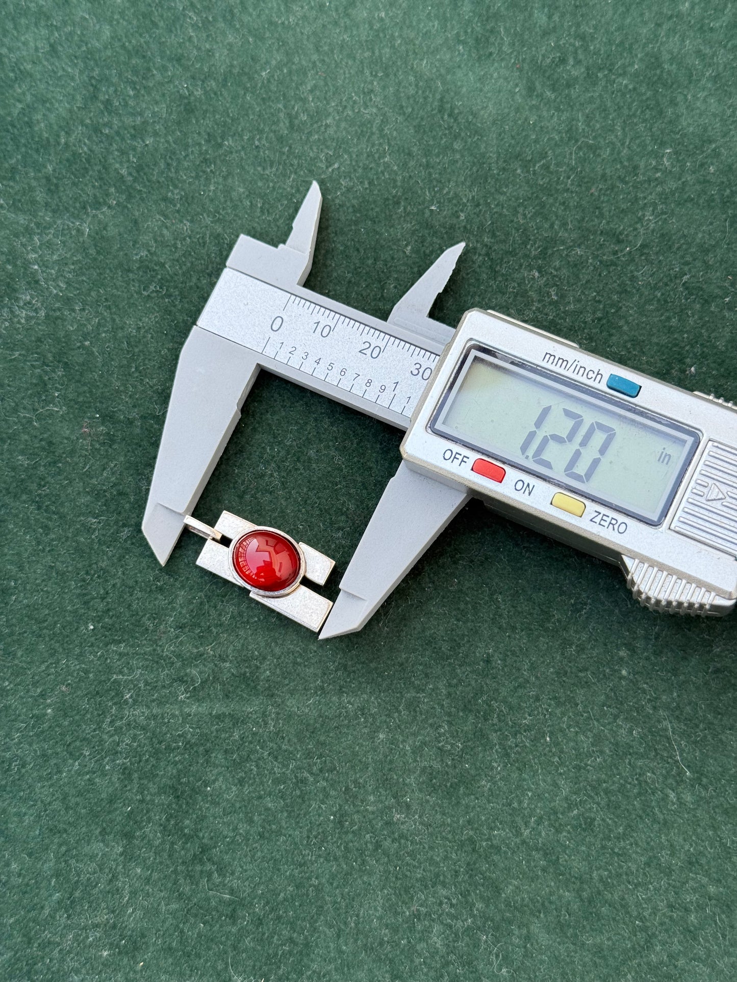 Vintage Stone Market Japan 925 Sterling Silver Pendant with Red Cabochon