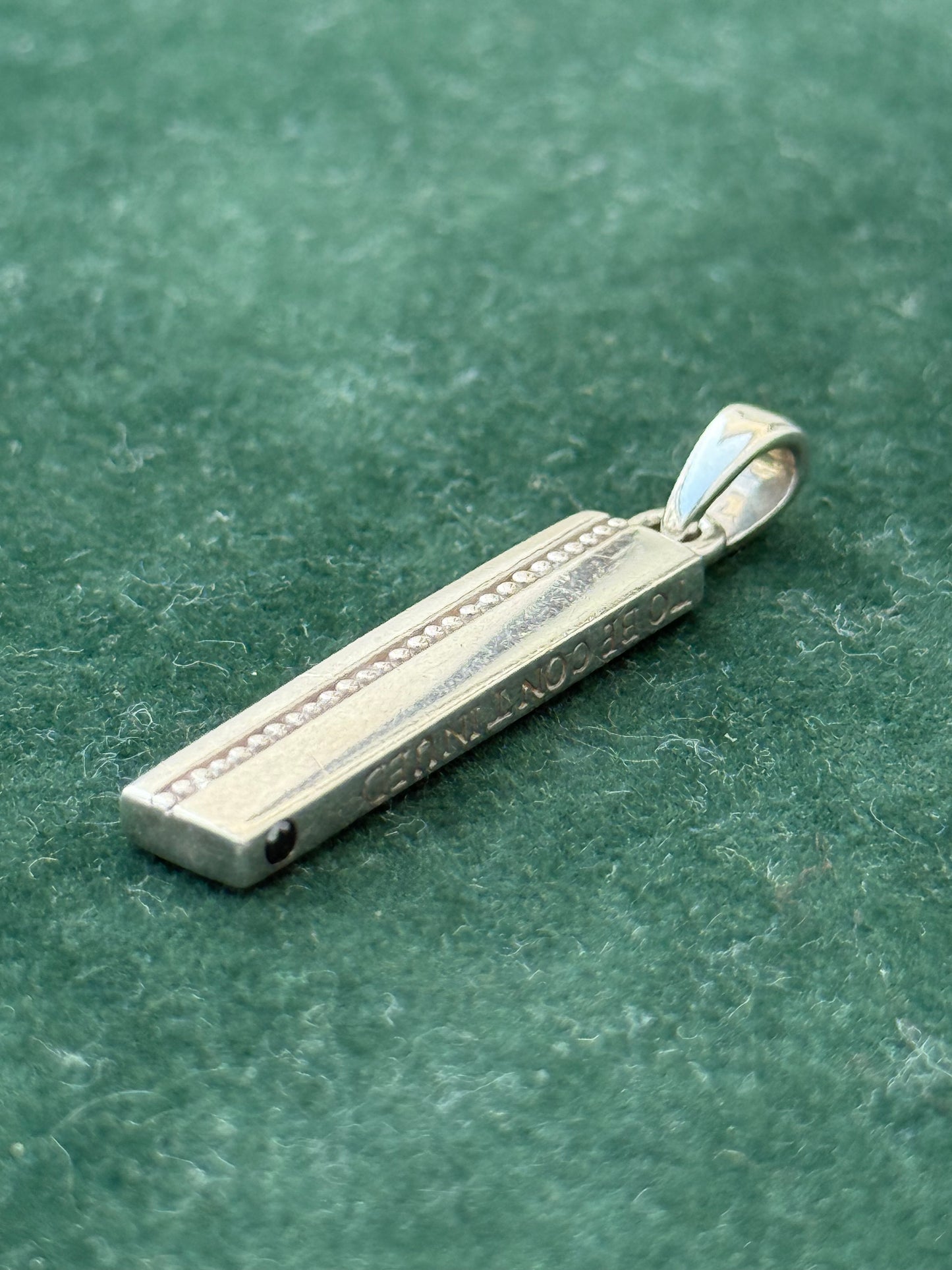 Vintage 925 Sterling Silver “To Be Continued” Bar Pendant – Minimalist Modernist Design