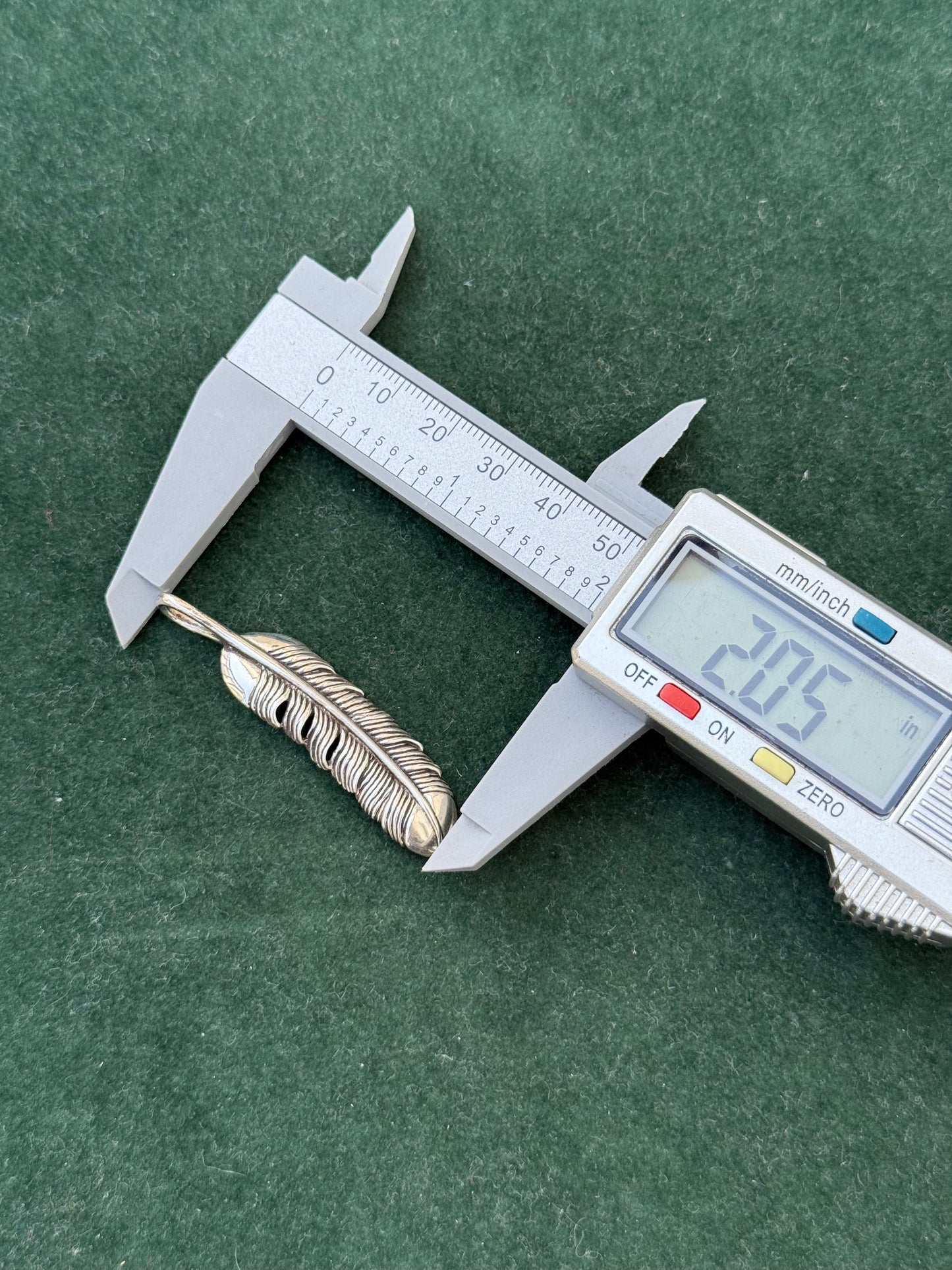 Sterling Silver Feather Pendant Boho Native Inspired Design