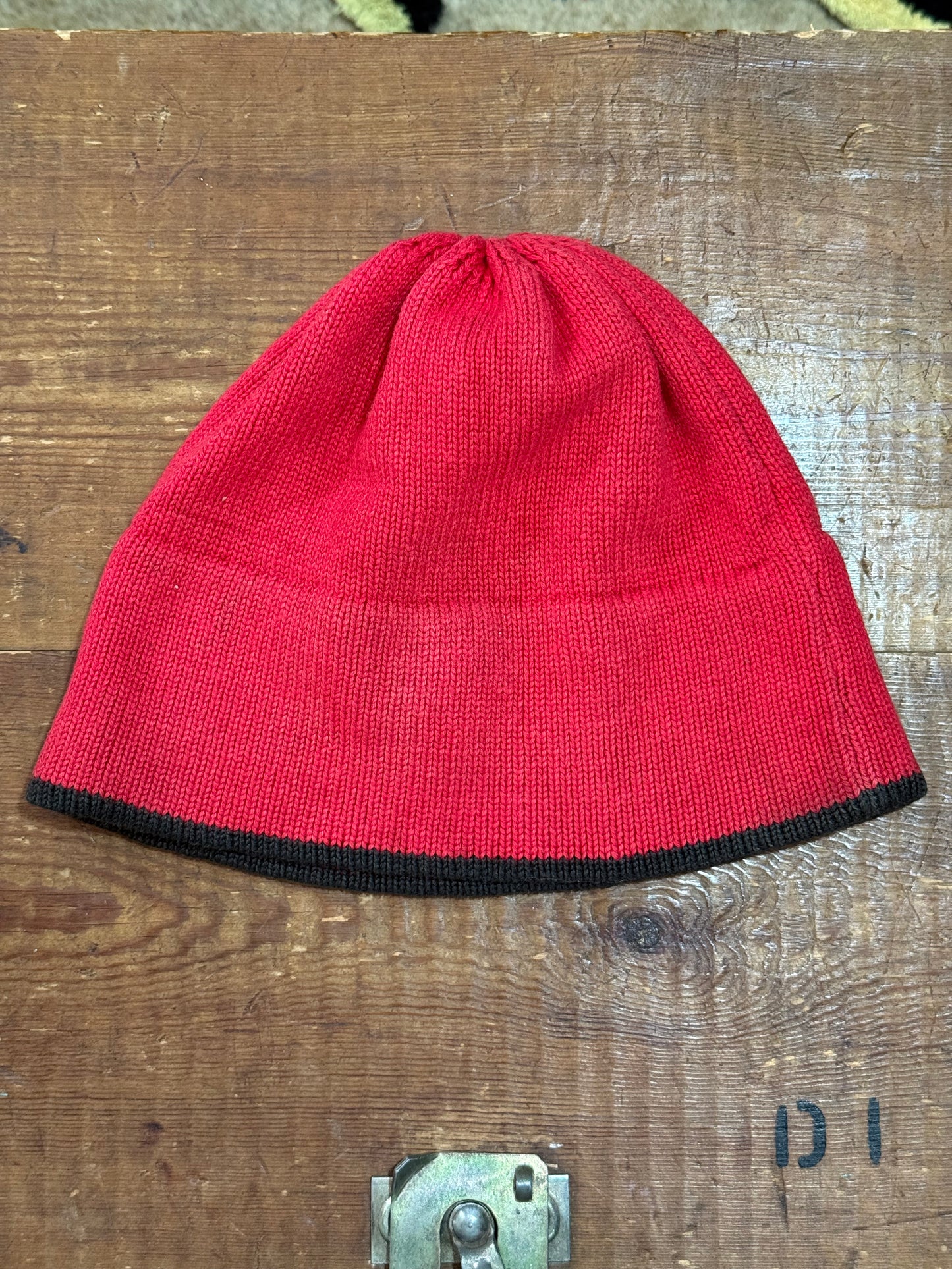 Vintage RECON Red Knit Beanie Hat Futura Stash Streetwear