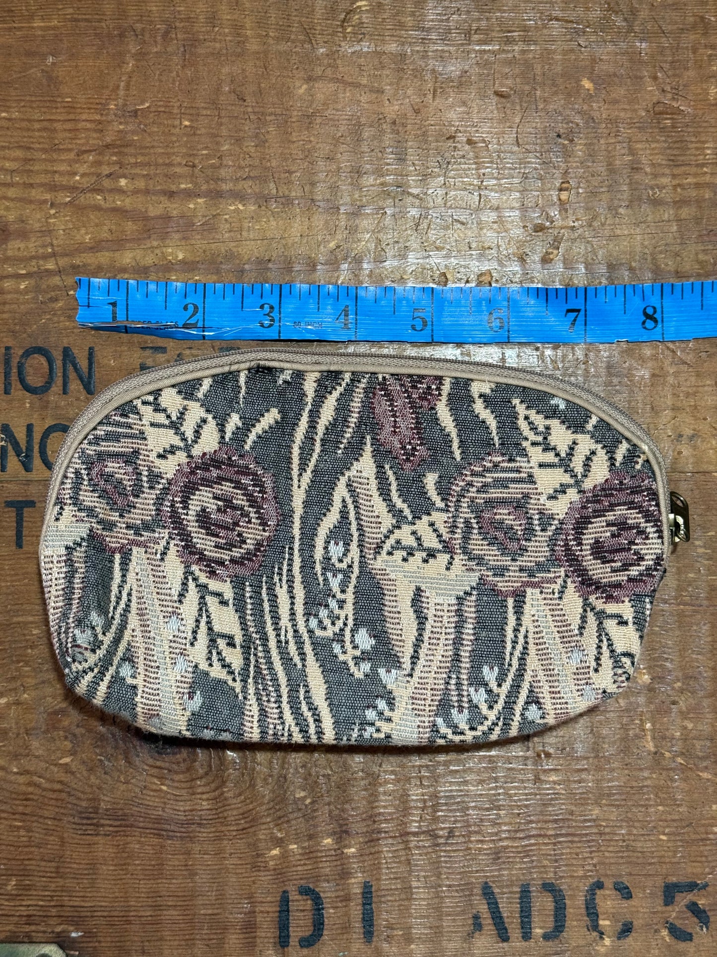 Vintage Christian Dior Floral Tapestry Cosmetic Pouch Sacs De Beaute