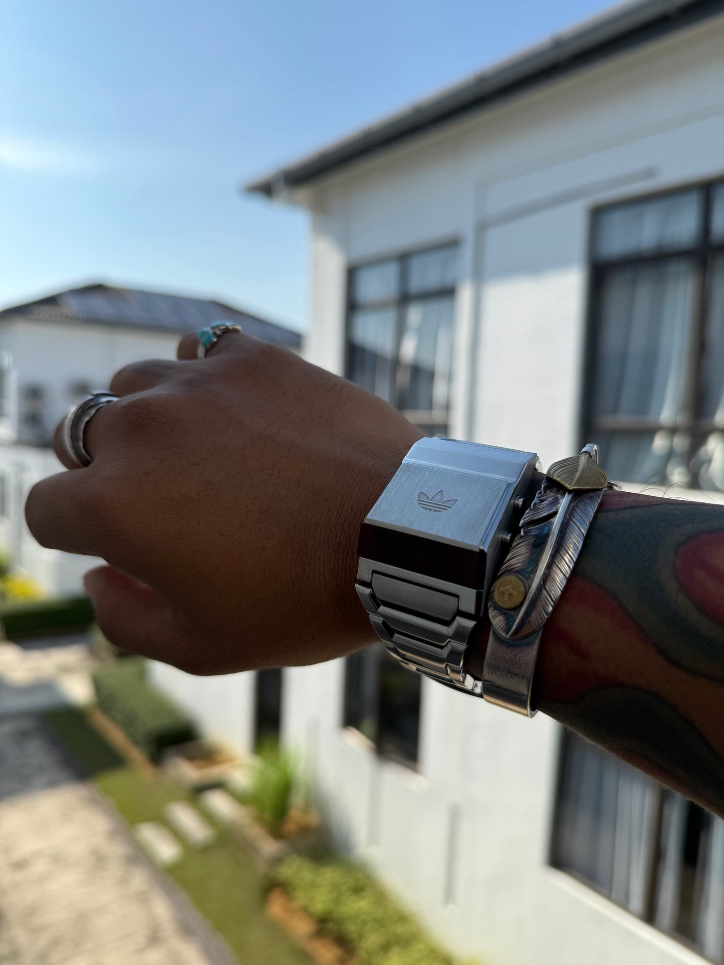 Adidas HSD 602 Retro LED Digital Watch – Stainless Steel Red Display