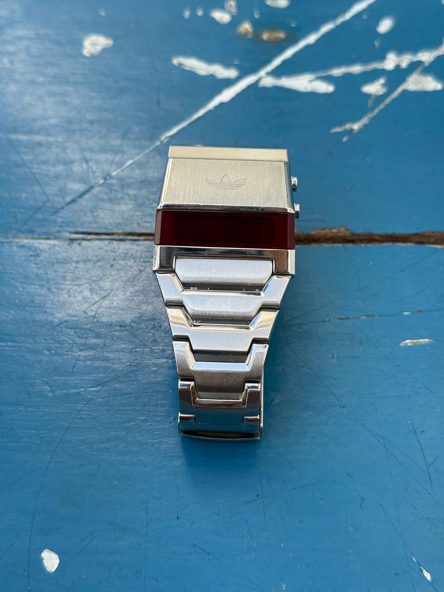 Adidas HSD 602 Retro LED Digital Watch – Stainless Steel Red Display