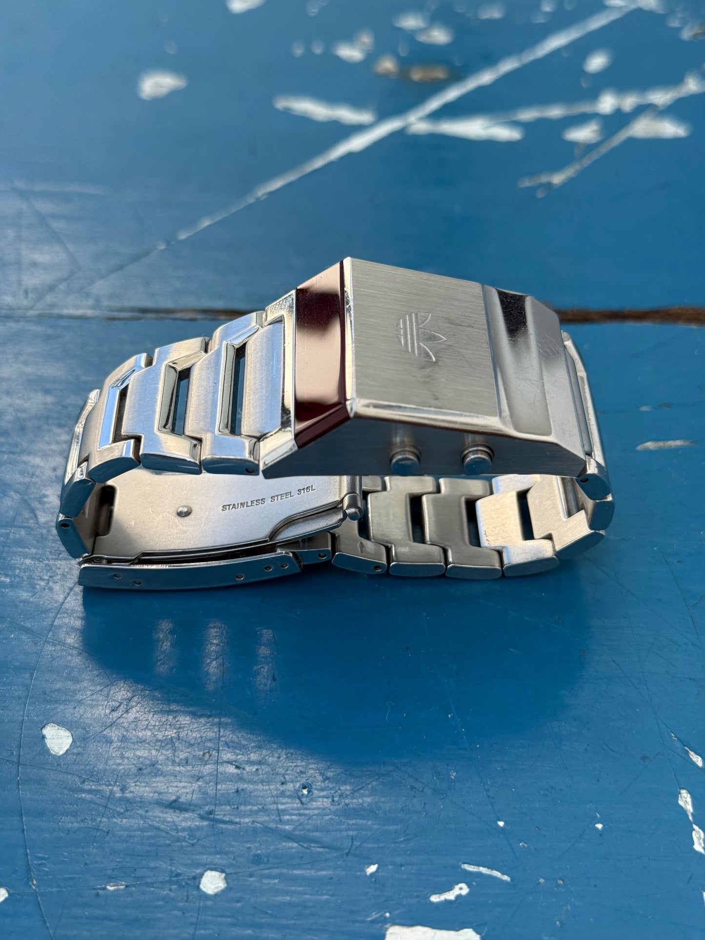 Adidas HSD 602 Retro LED Digital Watch – Stainless Steel Red Display