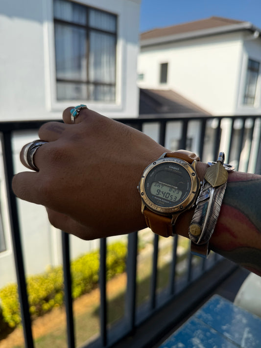 Vintage 80s Casio Moon Graph GMW-62 Bronze Steampunk Very Rare