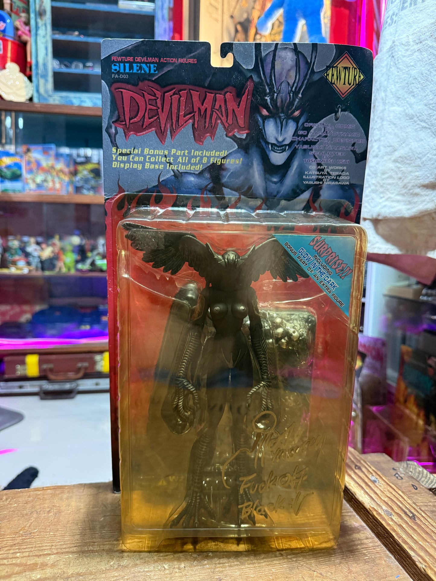 Vintage Fewture Devilman Silene Black Version Action Figure Signed