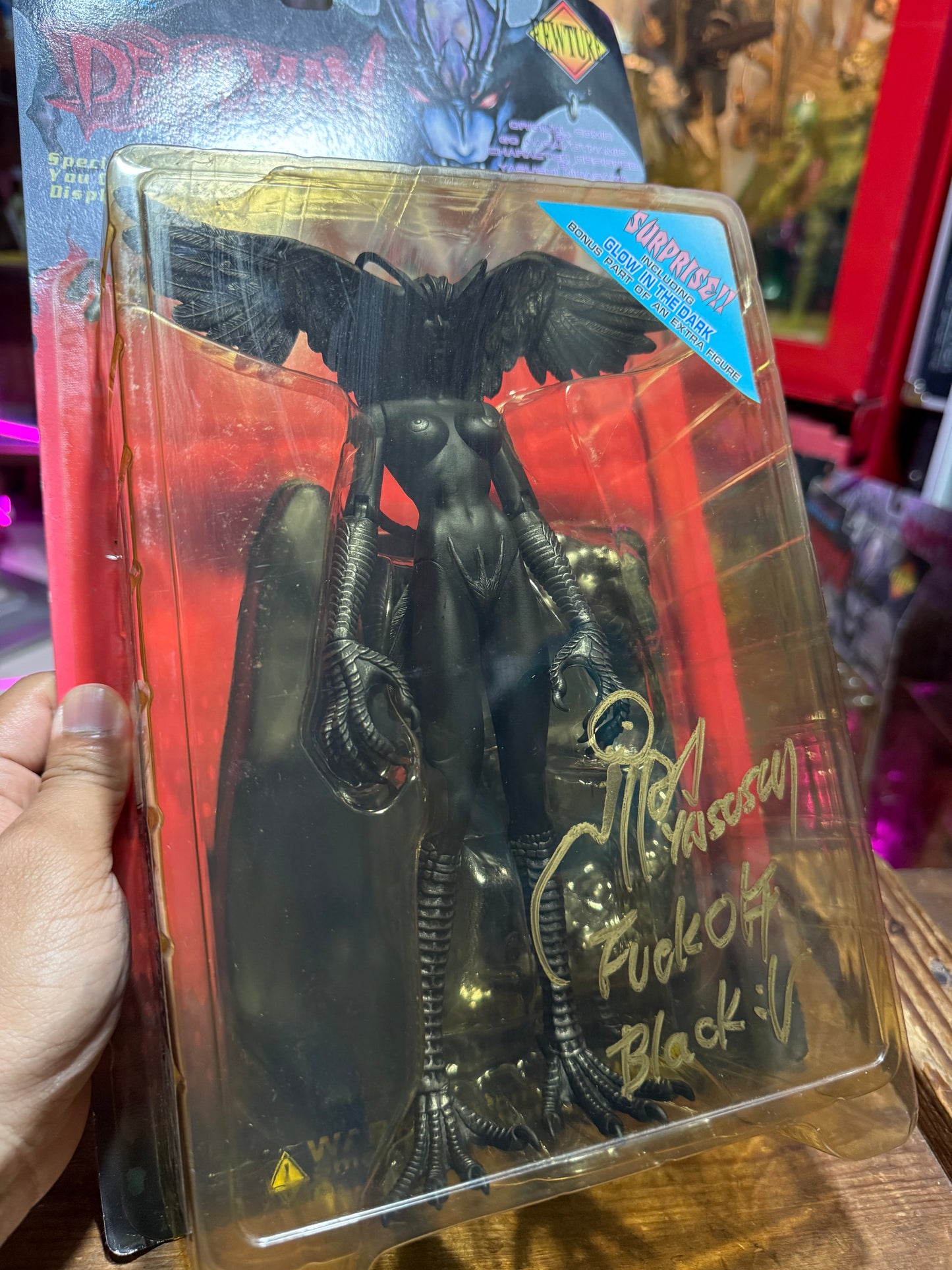 Vintage Fewture Devilman Silene Black Version Action Figure Signed