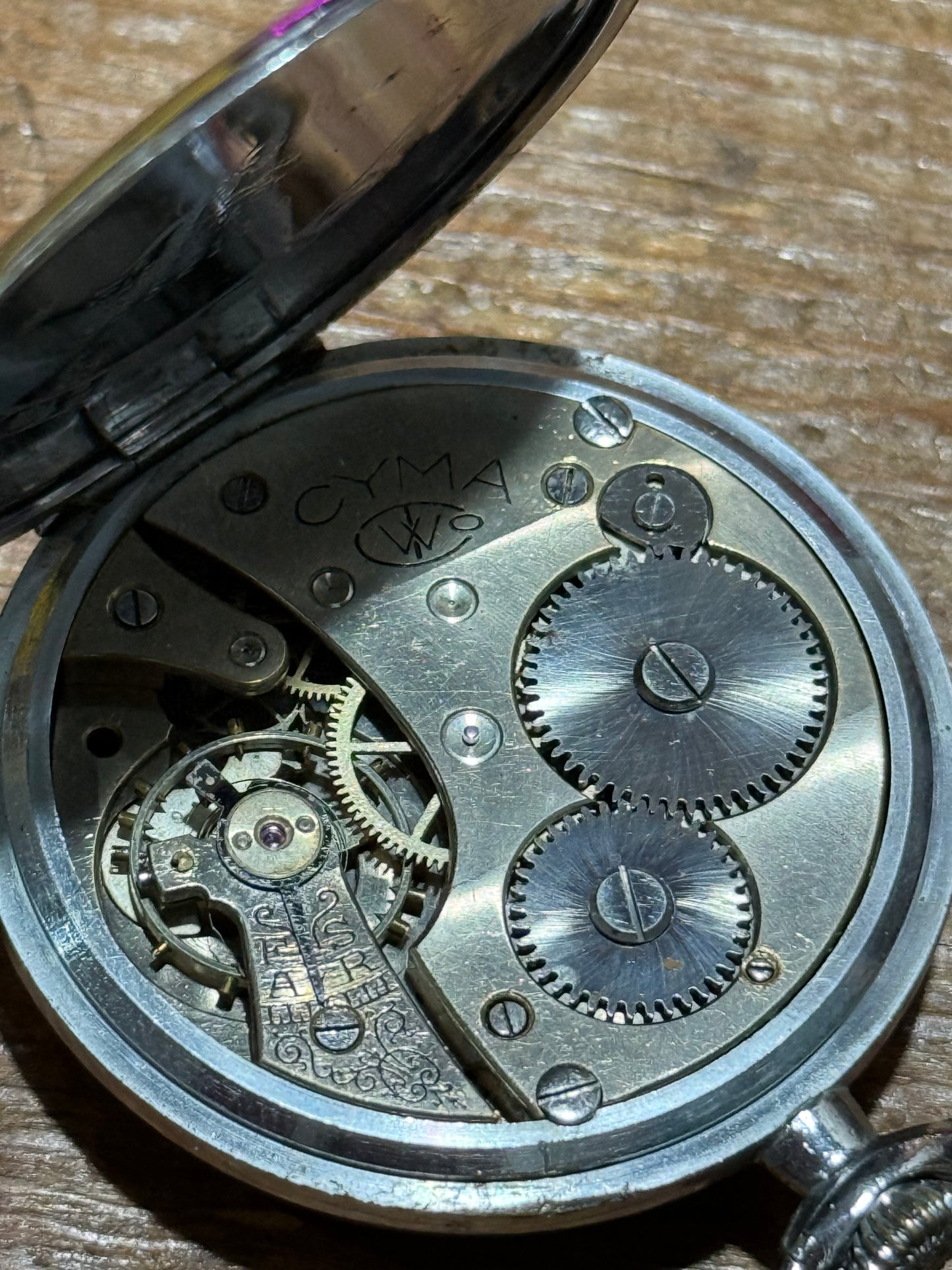 Vintage CYMA Swiss Pocket Watch 1910s–1920s Hands Not Working For Parts Service