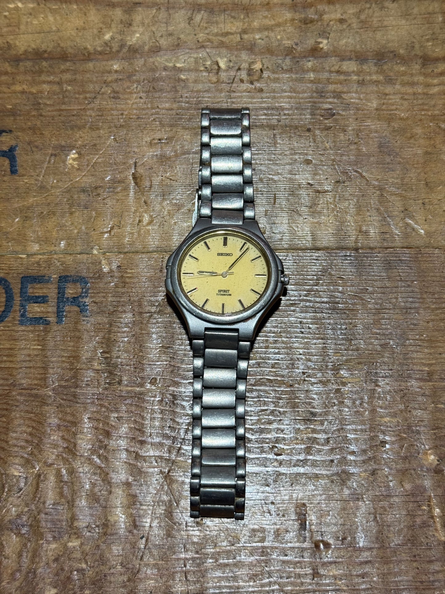 Vintage Seiko Spirit Titanium Watch Junk Not Working For Parts