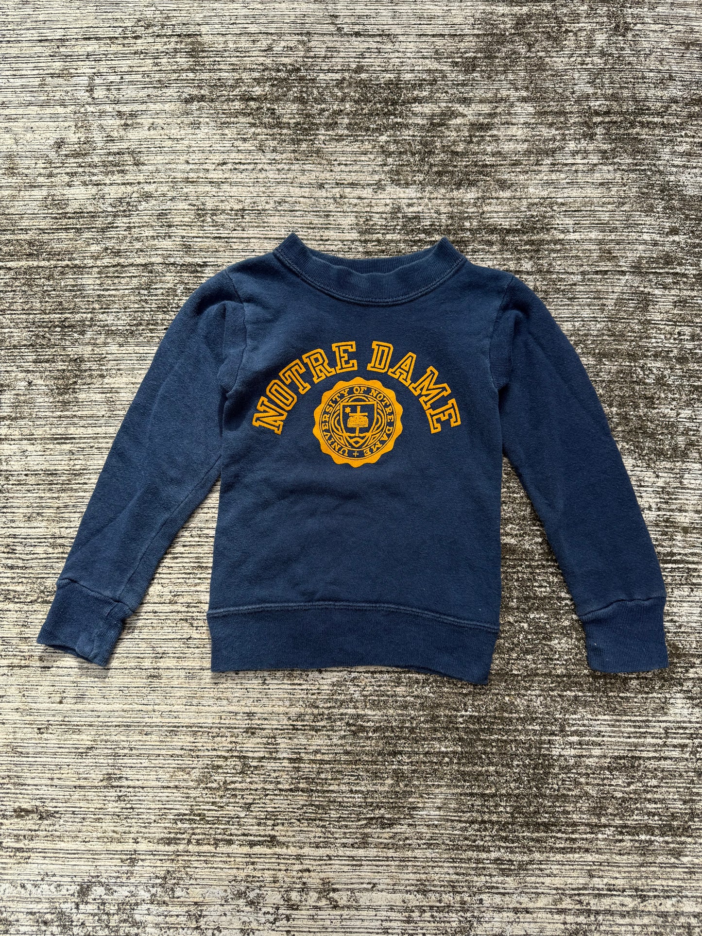 Vintage 1960s Champion Running Man Sweatshirt Notre Dame University Crest Flock Print Made in USA