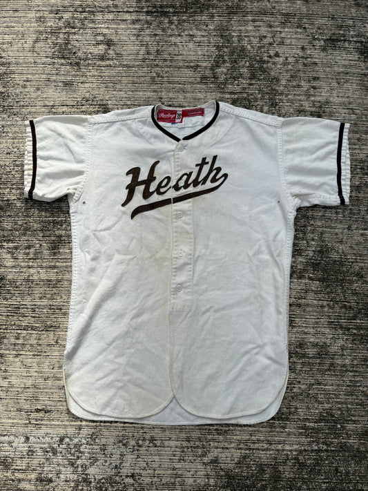 Vintage 1950s–60s Rawlings Baseball Jersey – Heath Felt Lettering Made in USA