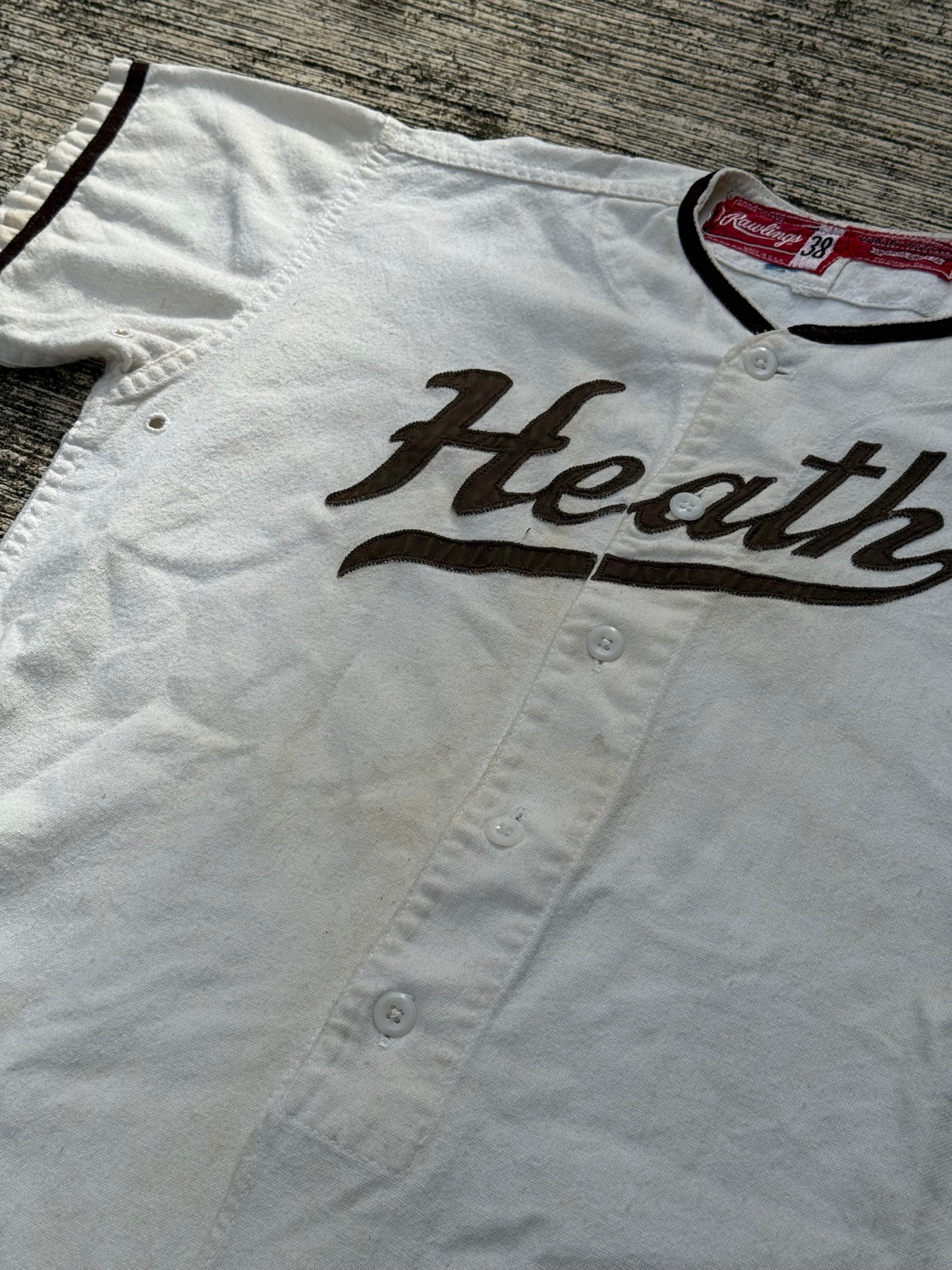 Vintage 1950s–60s Rawlings Baseball Jersey – Heath Felt Lettering Made in USA