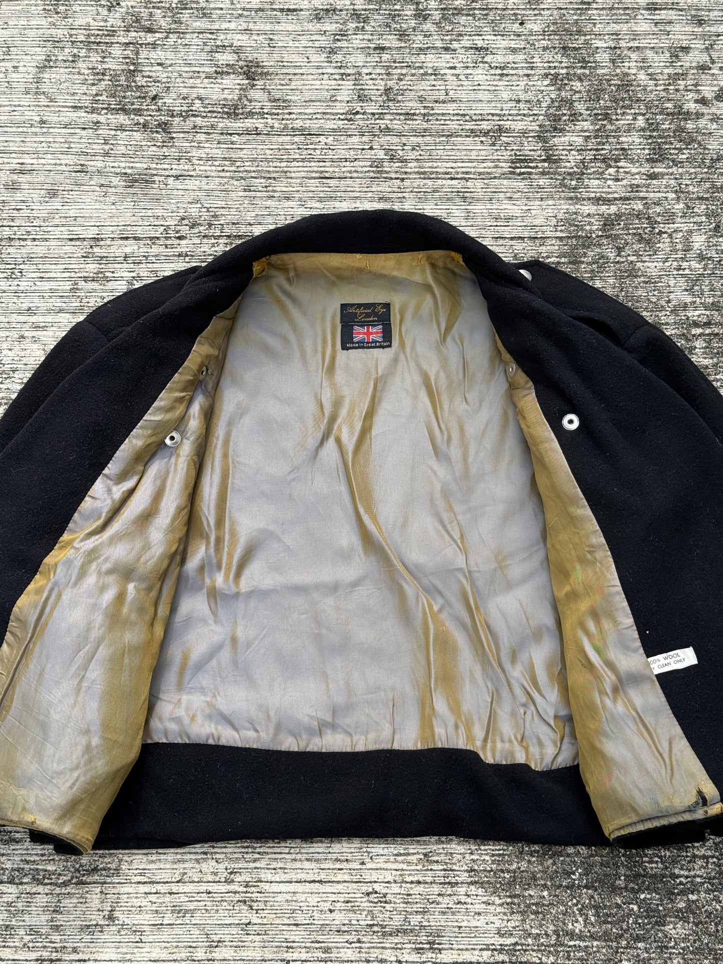 Vintage 1970s Artificial Eye London Wool Biker Jacket Cropped Motorcycle Style