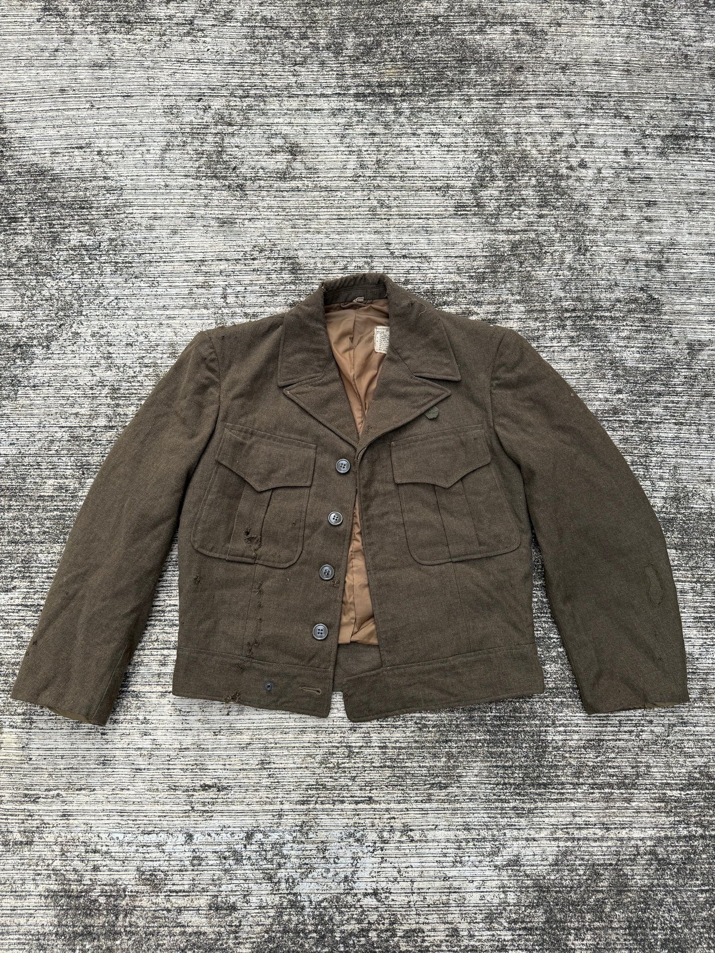 Vintage WWII 1940s U.S. Army Ike Jacket – M1944 Wool Field Jacket Military Olive Drab