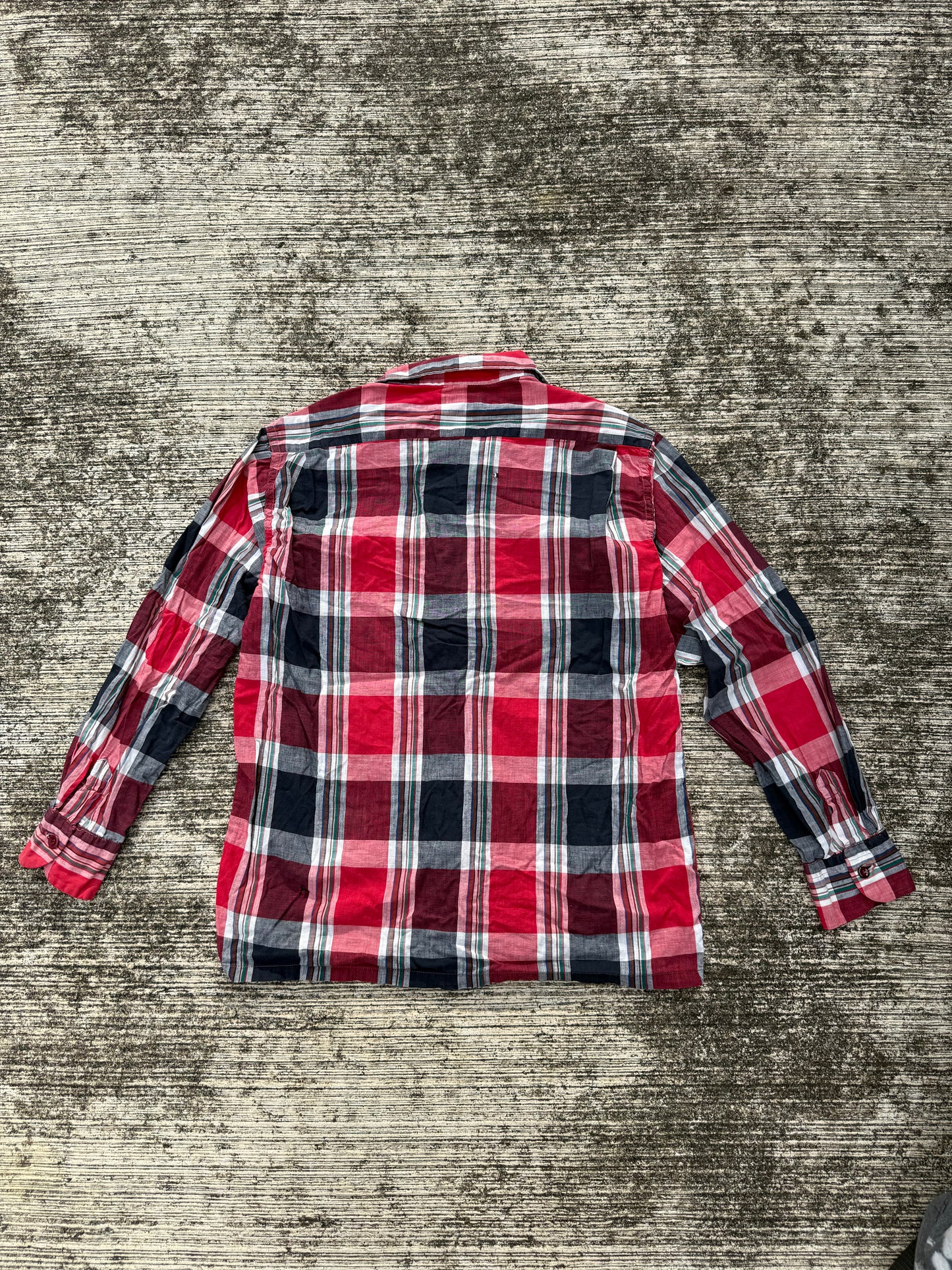 Vintage 1950s Mark Twain Loop Collar Plaid Shirt Cotton Leisure Mid-Century Casual