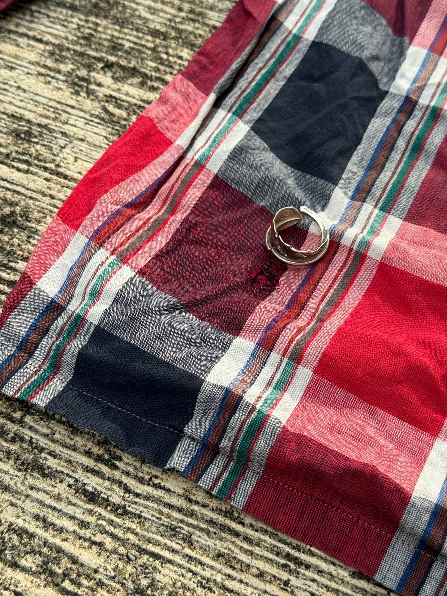 Vintage 1950s Mark Twain Loop Collar Plaid Shirt Cotton Leisure Mid-Century Casual