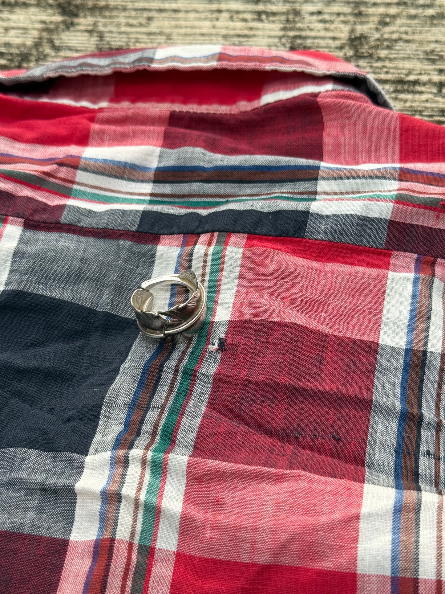 Vintage 1950s Mark Twain Loop Collar Plaid Shirt Cotton Leisure Mid-Century Casual