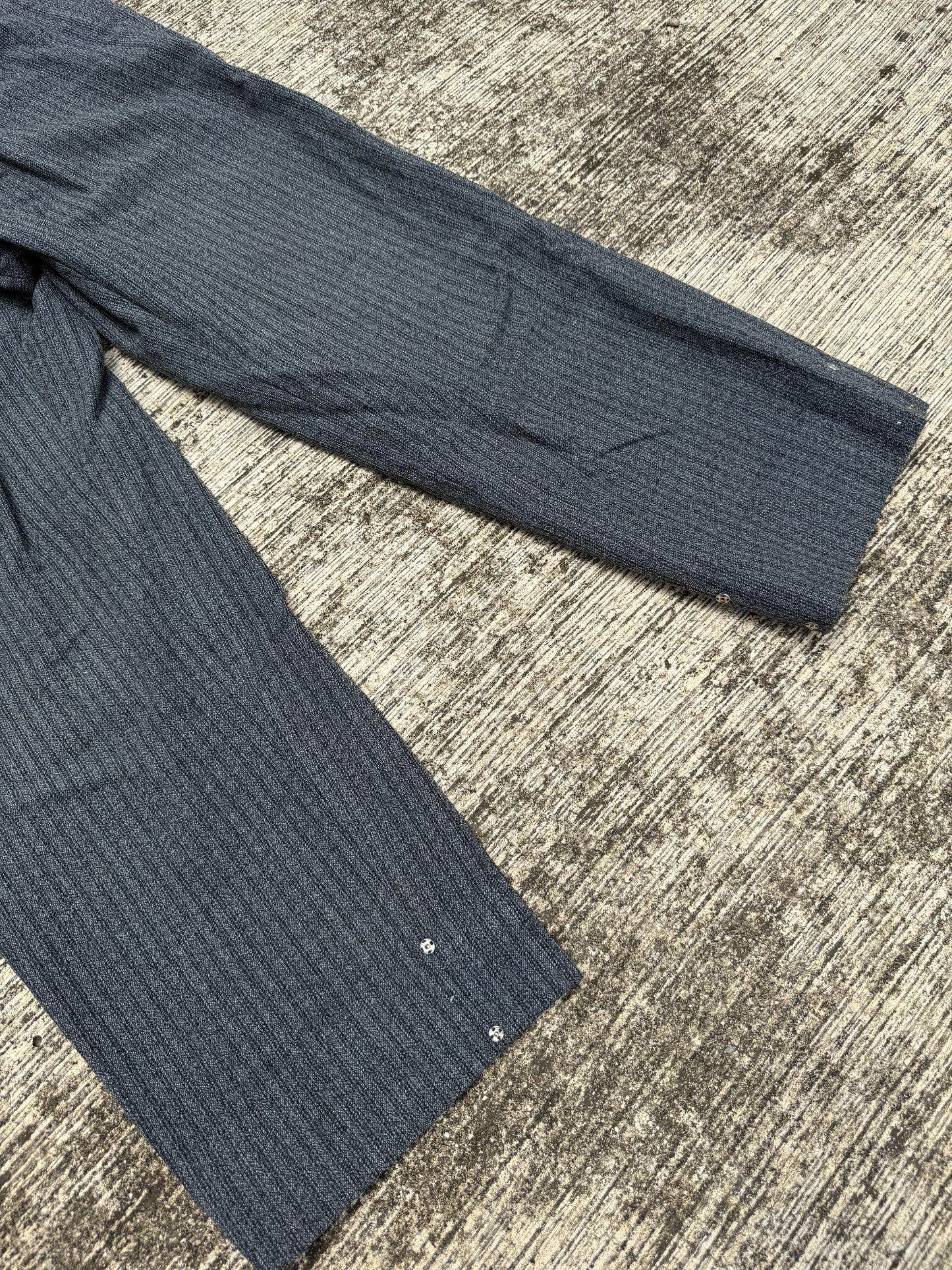 Vintage 60s 70s Gentlemen 3-Star Salt & Pepper Wool Trousers High Waist Wide Leg Pleated Cuffed Pants