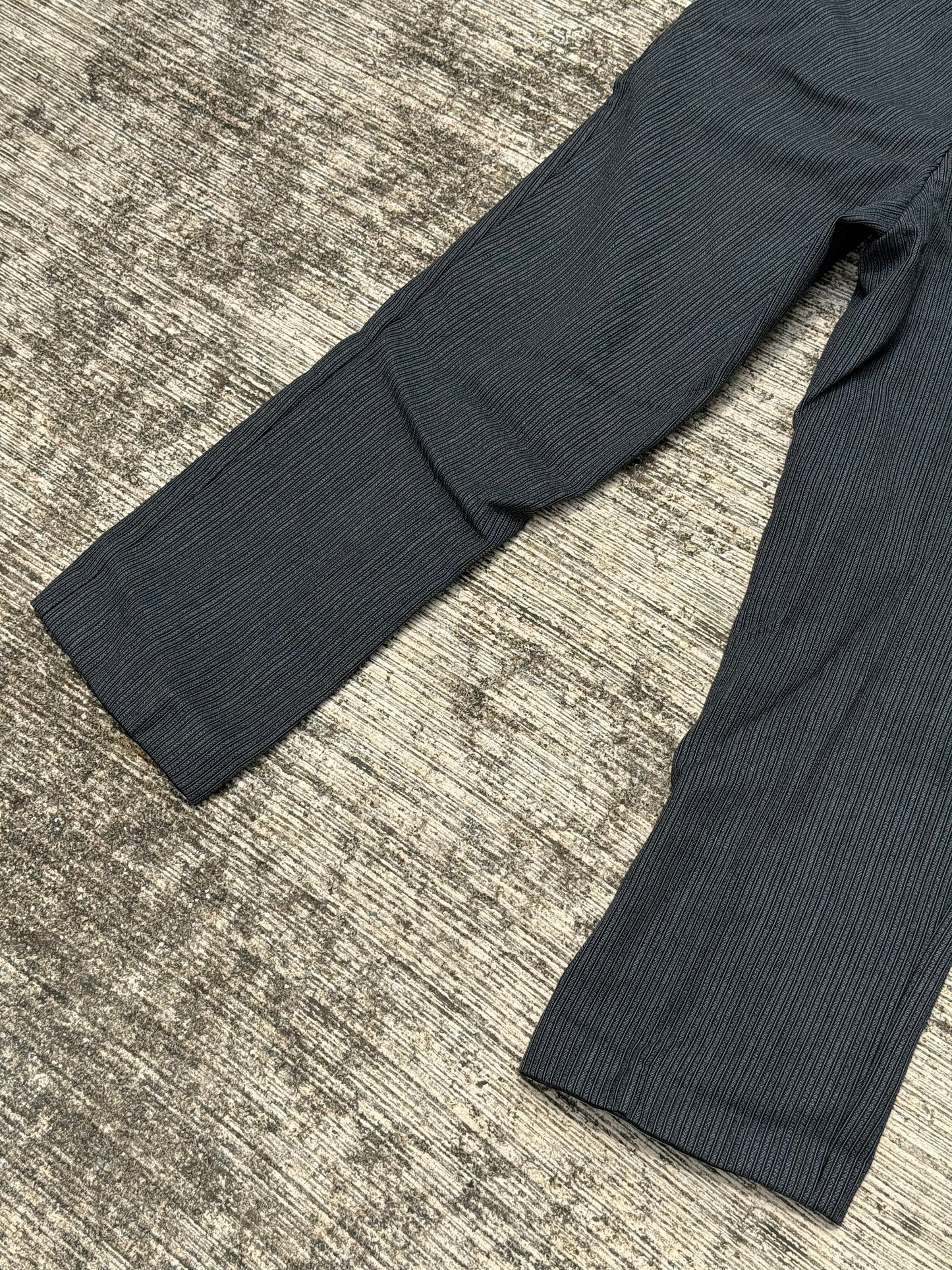 Vintage 60s 70s Gentlemen 3-Star Pinstripe Wool Trousers – High Waist Wide Leg Pleated Pants