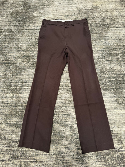 Vintage 70s The Sport Slack Brown Gabardine Trousers High Waist Wide Leg Disco Pants