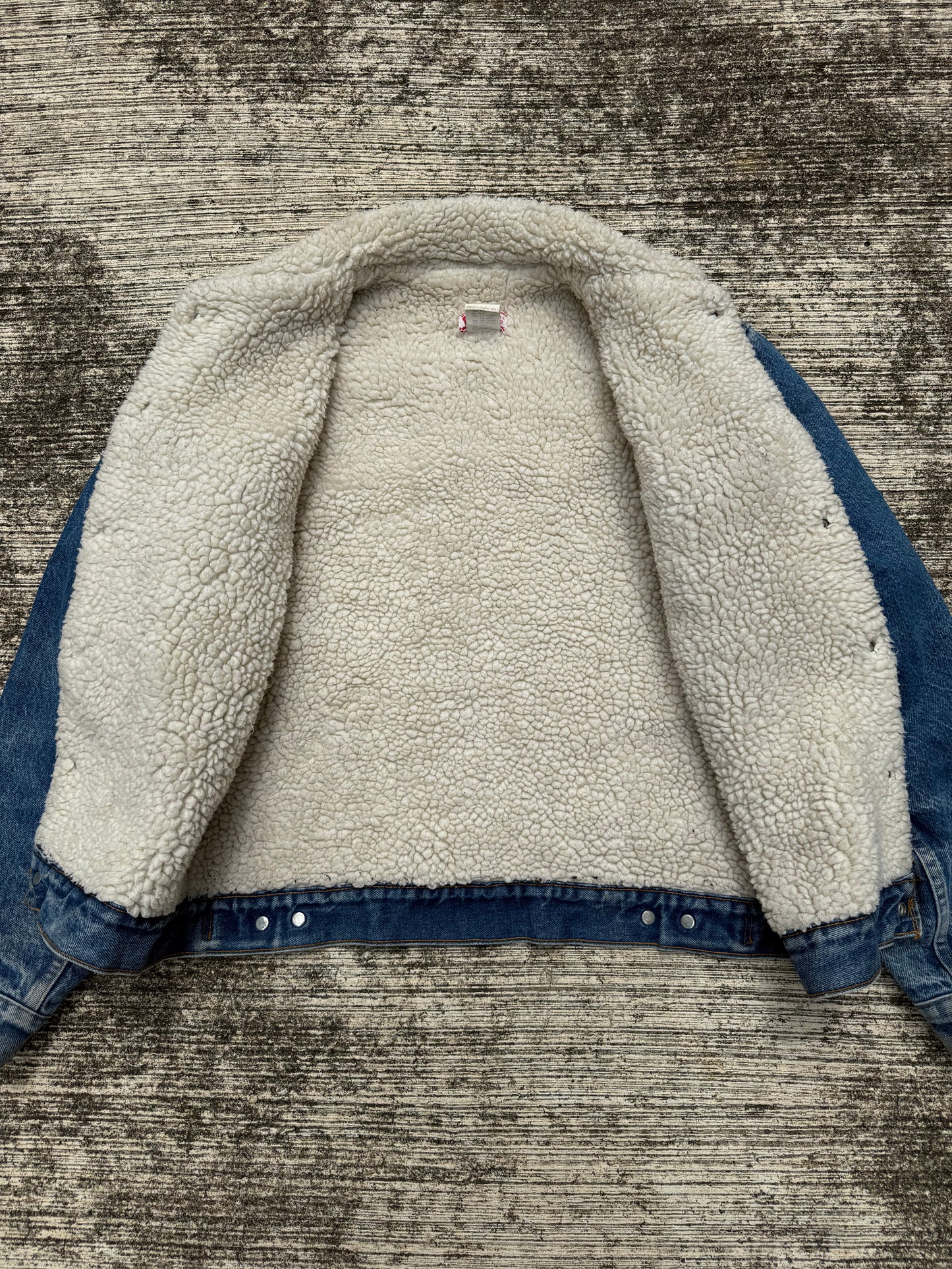Vintage Levi’s 70605 Sherpa Trucker Jacket Size 42 – 80s USA Made Denim Shearling