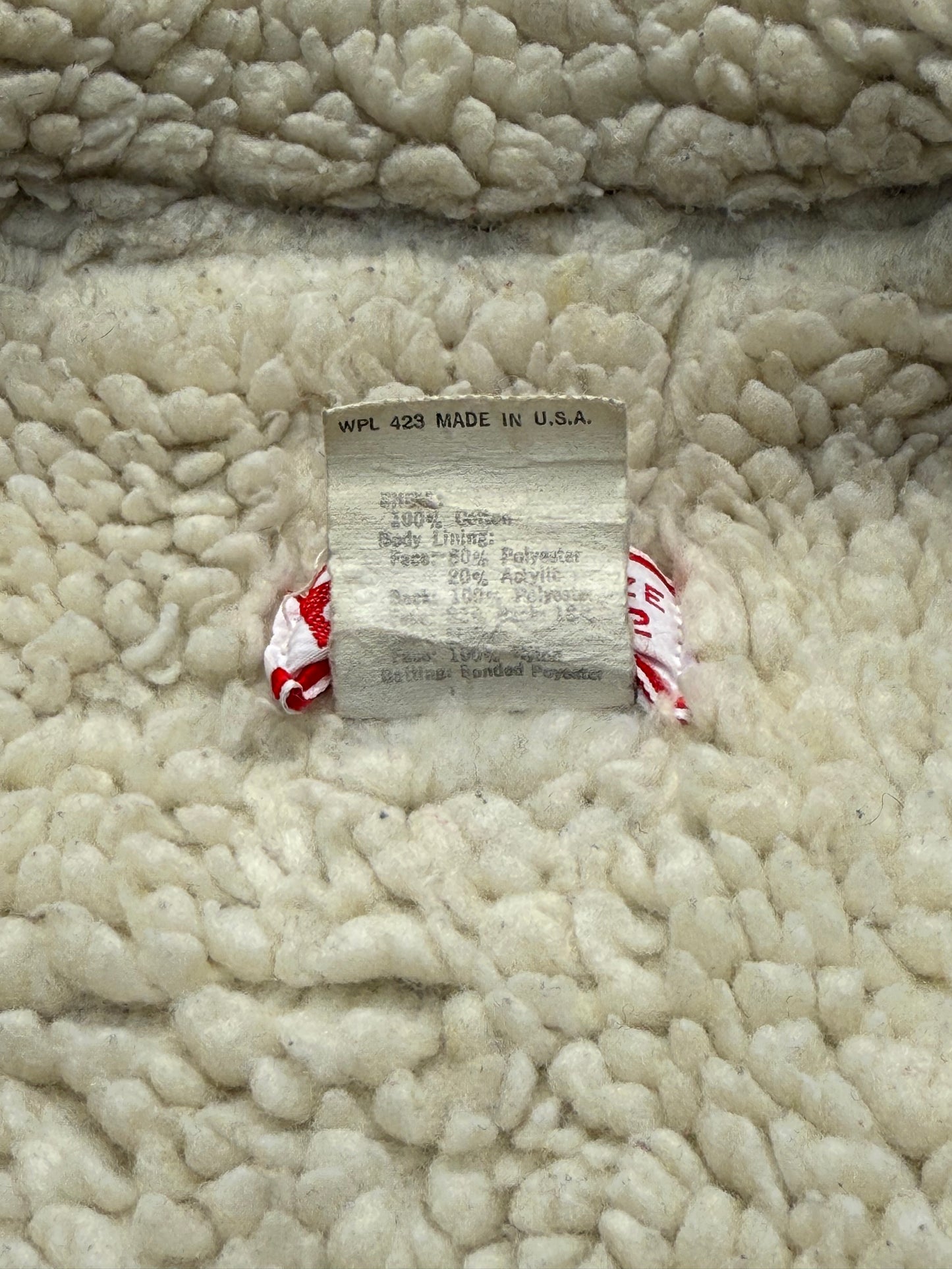 Vintage Levi’s 70605 Sherpa Trucker Jacket Size 42 – 80s USA Made Denim Shearling