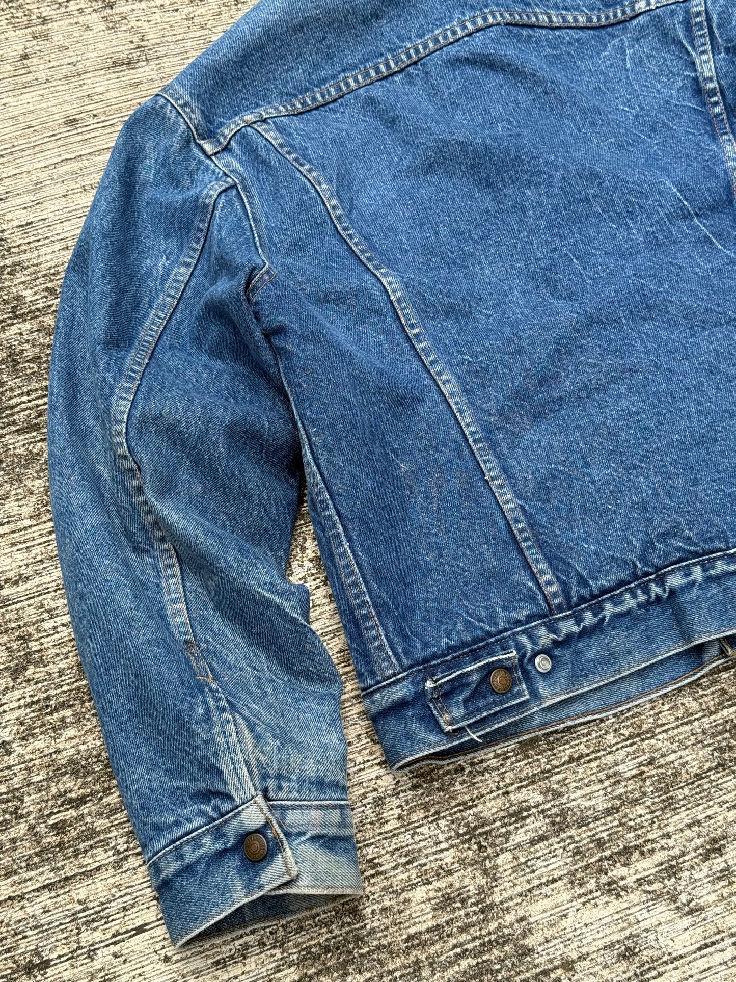 Vintage Levi’s 70605 Sherpa Trucker Jacket Size 42 – 80s USA Made Denim Shearling