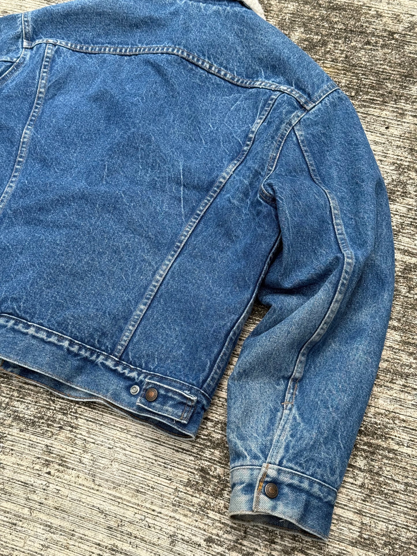 Vintage Levi’s 70605 Sherpa Trucker Jacket Size 42 – 80s USA Made Denim Shearling