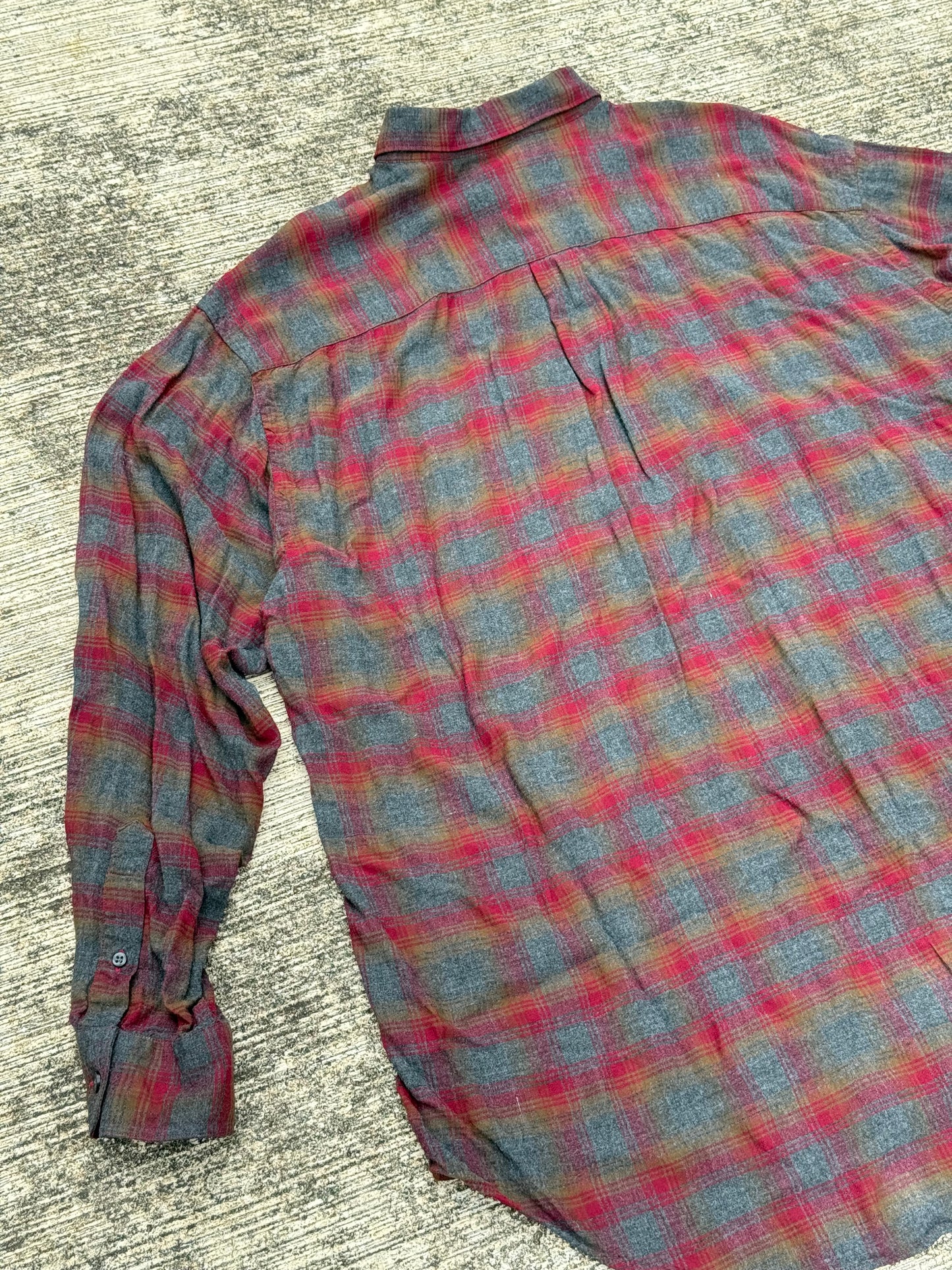 1990s Nautica Oversized Plaid Rayon Shirt – Vintage USA Made Men’s Long Sleeve