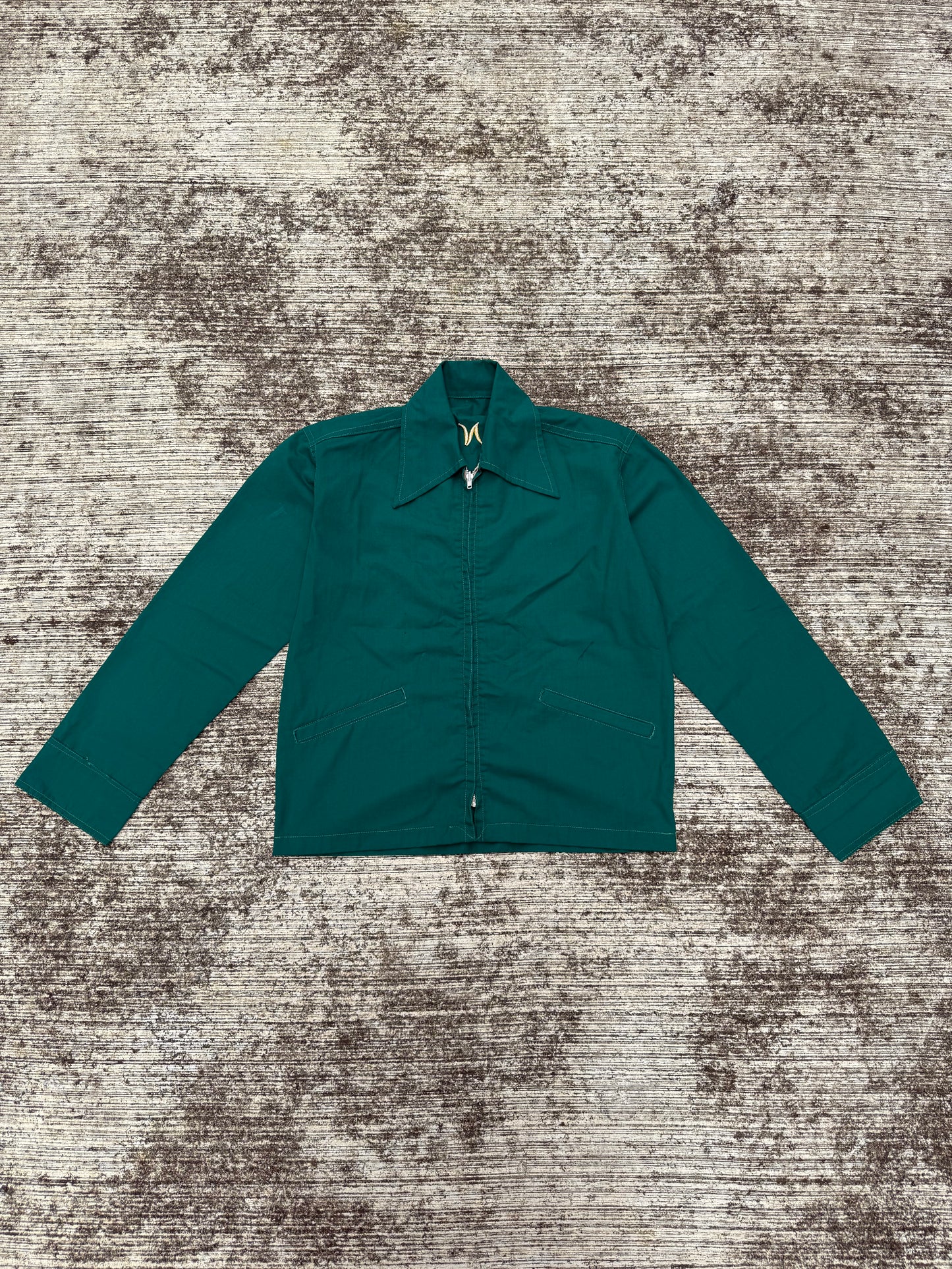 Vintage 60s 70s Philippine Souvenir Jacket – Teal Green Embroidered Map Baguio City Manila Tour Jacket