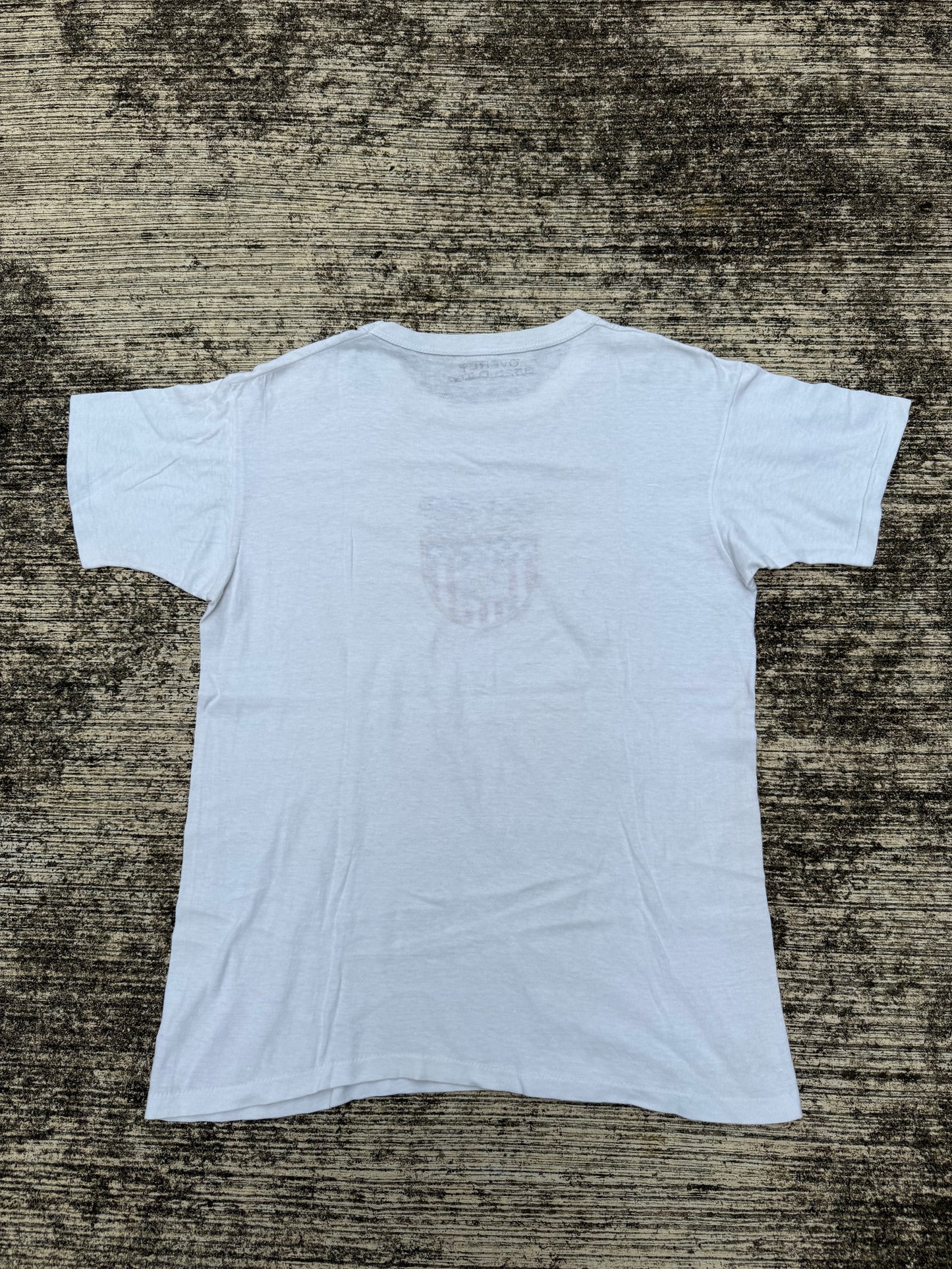 Rare 1940s Valley Forge Military Academy T-Shirt Vintage Single Stitch White Tee USA Eagle Crest Graphic