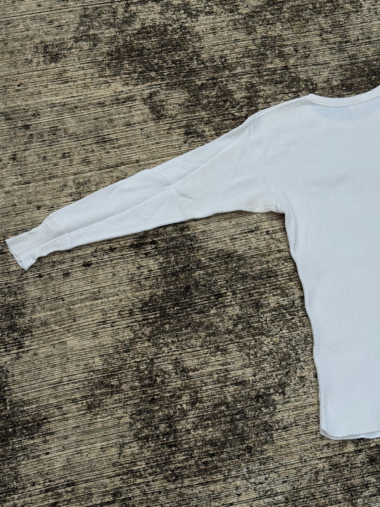 Vintage 1950s Healthknit Thermal Long Sleeve Shirt White Waffle Knit USA