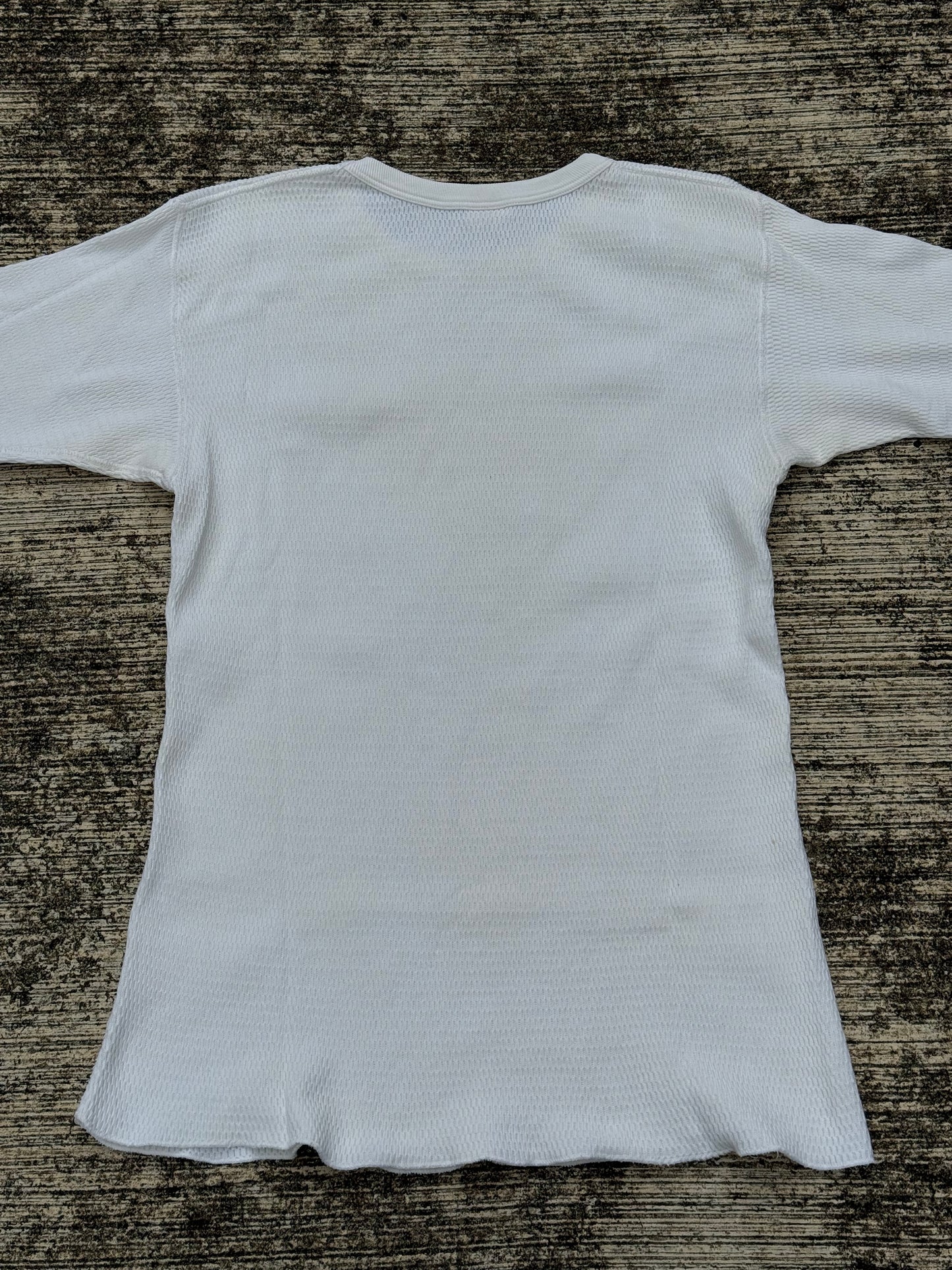 Vintage 1950s Healthknit Thermal Long Sleeve Shirt White Waffle Knit USA
