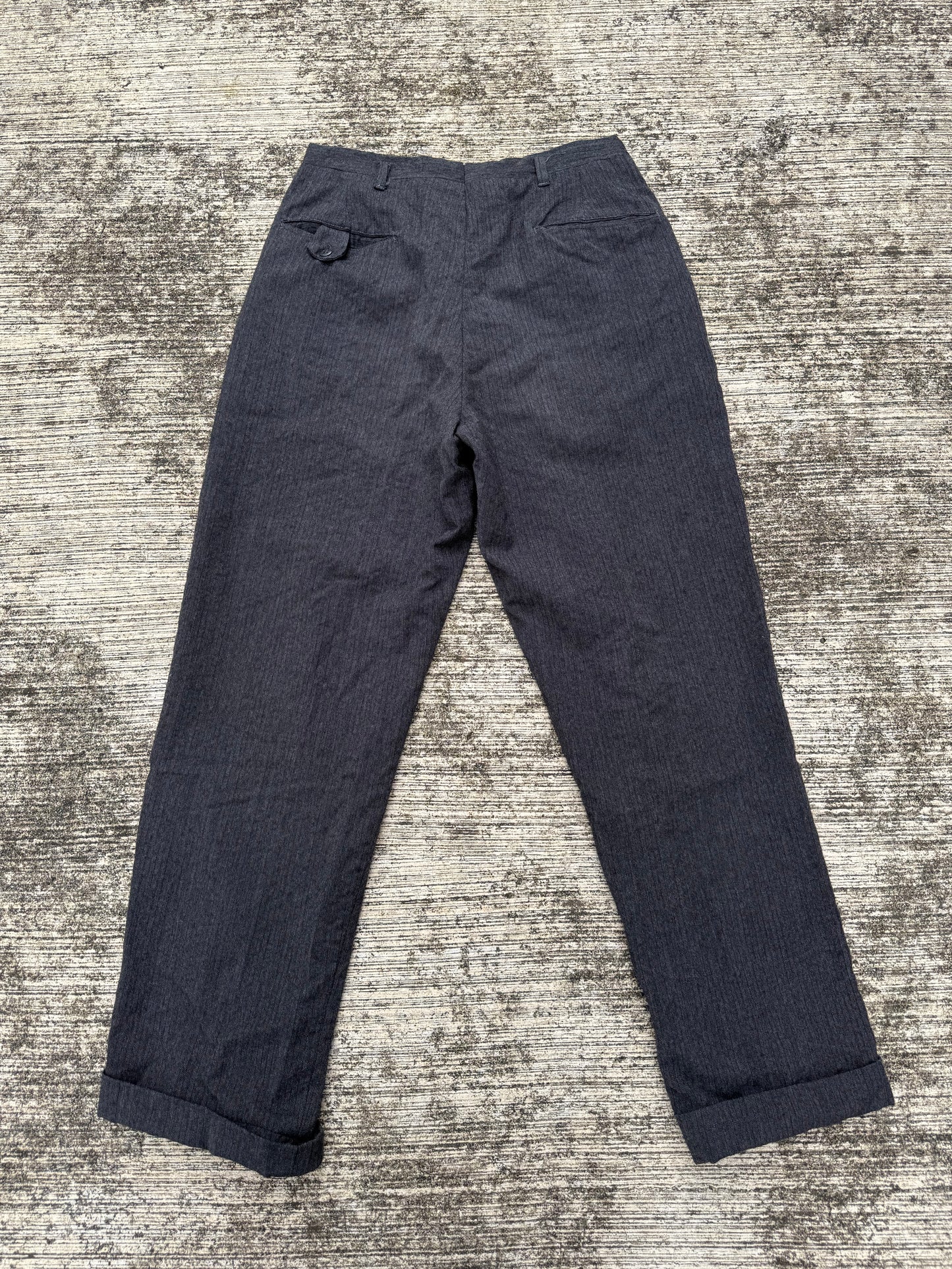 Rare 1940s–1950s Wool Stripe Work Pants Vintage Pinstripe Trousers