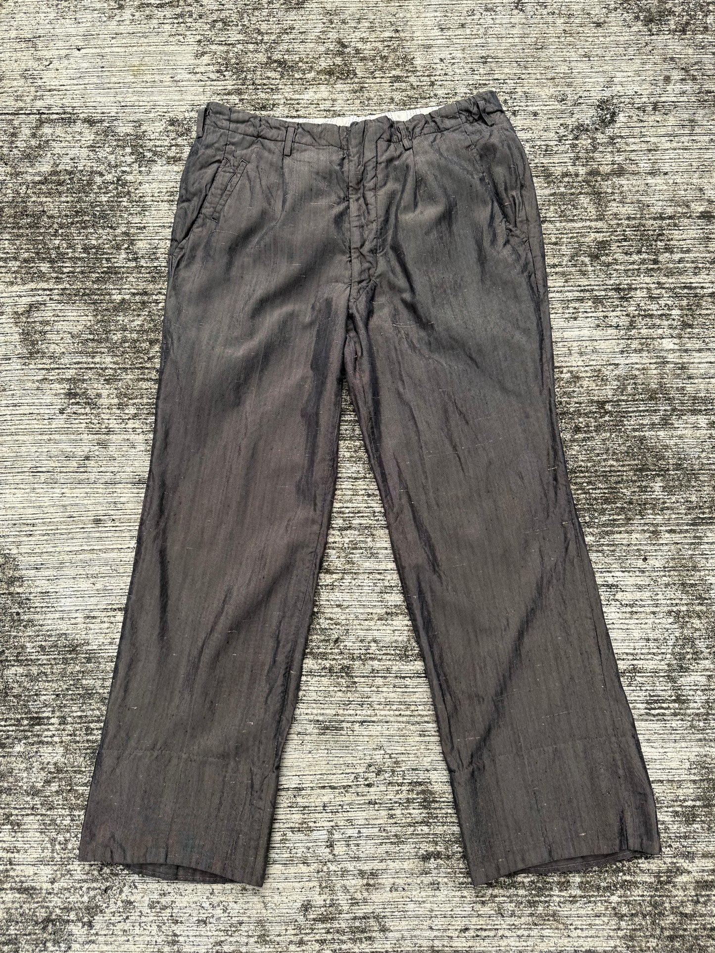 Vintage 1950s–60s Dark Brown Sharkskin Trousers