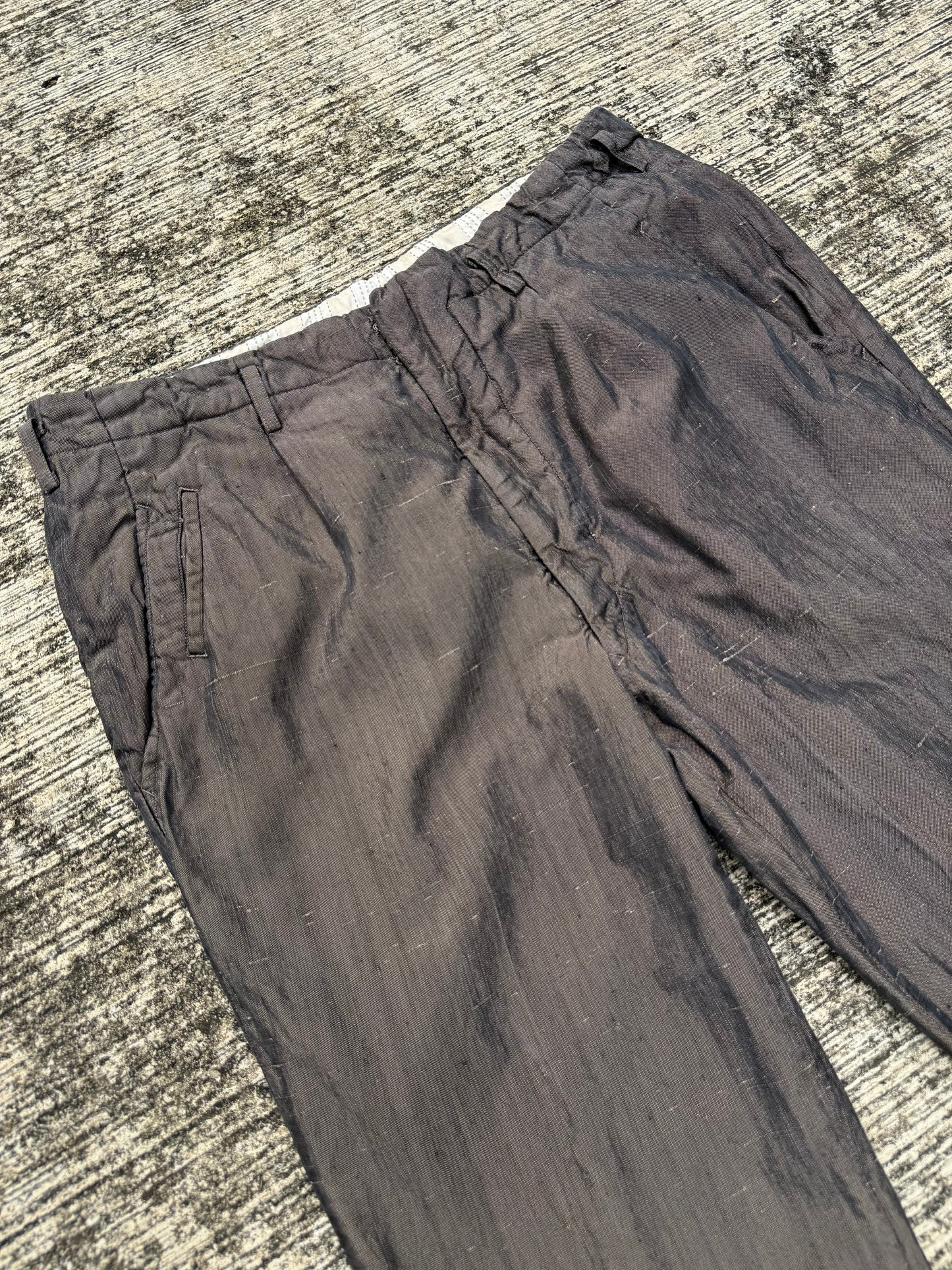 Vintage 1950s–60s Dark Brown Sharkskin Trousers