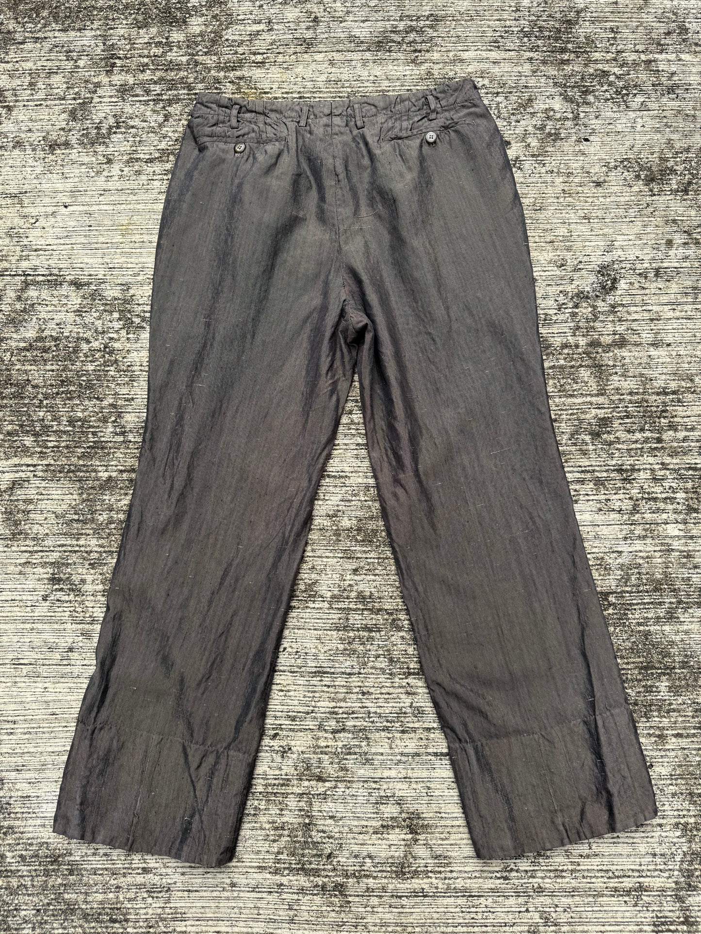 Vintage 1950s–60s Dark Brown Sharkskin Trousers