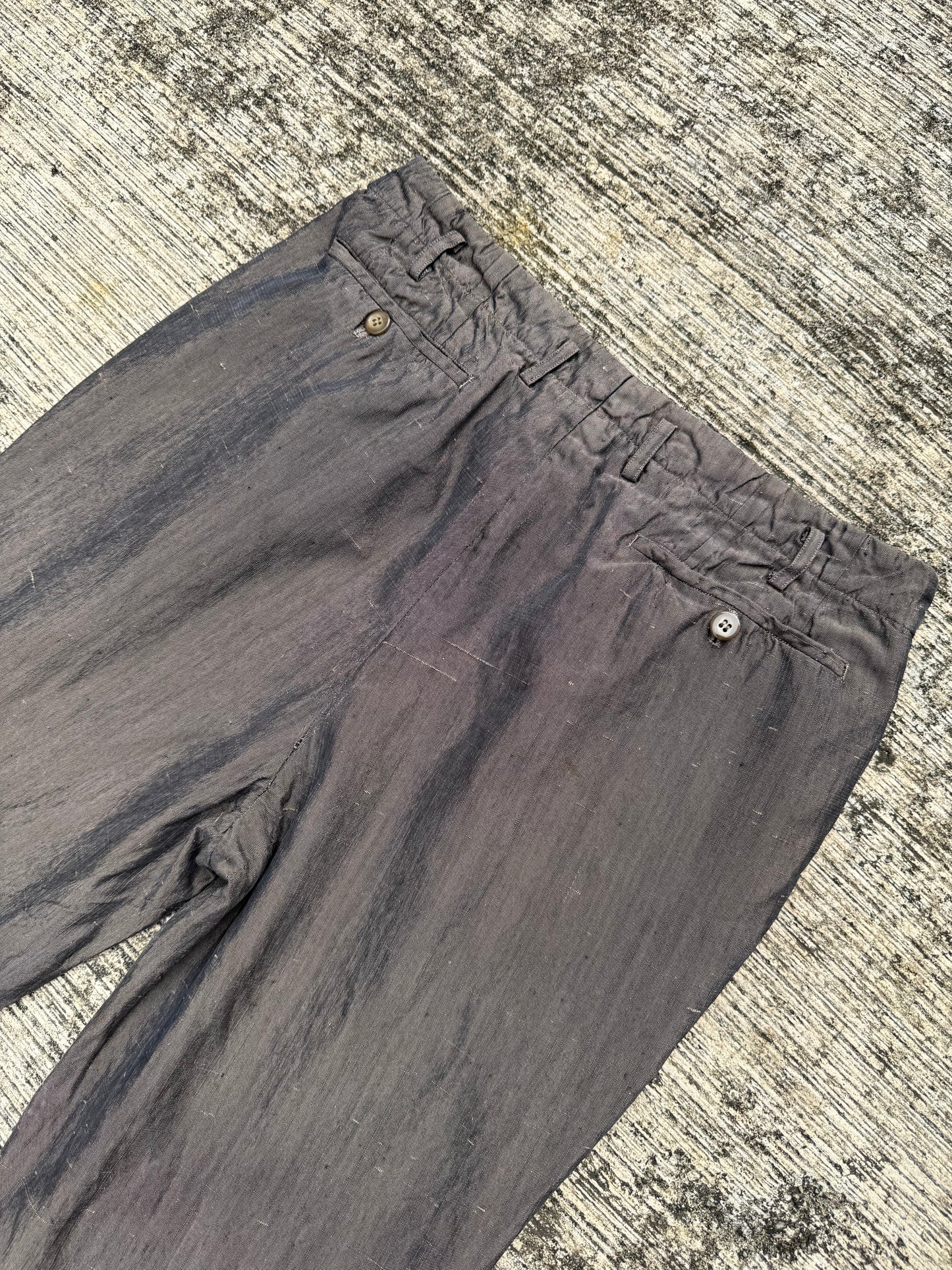 Vintage 1950s–60s Dark Brown Sharkskin Trousers