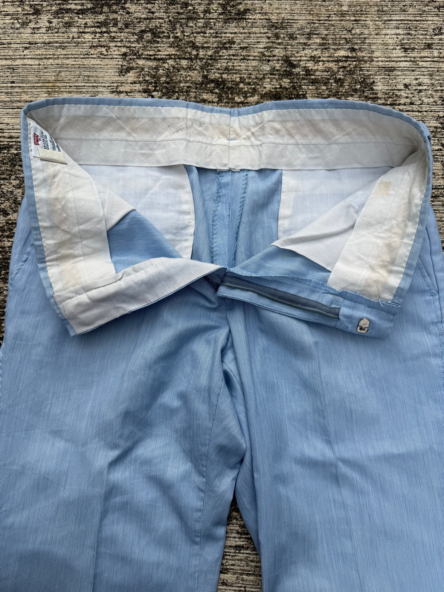 Vintage 1970s Levi’s Panatela Light Blue Pants Flared Leg Trousers