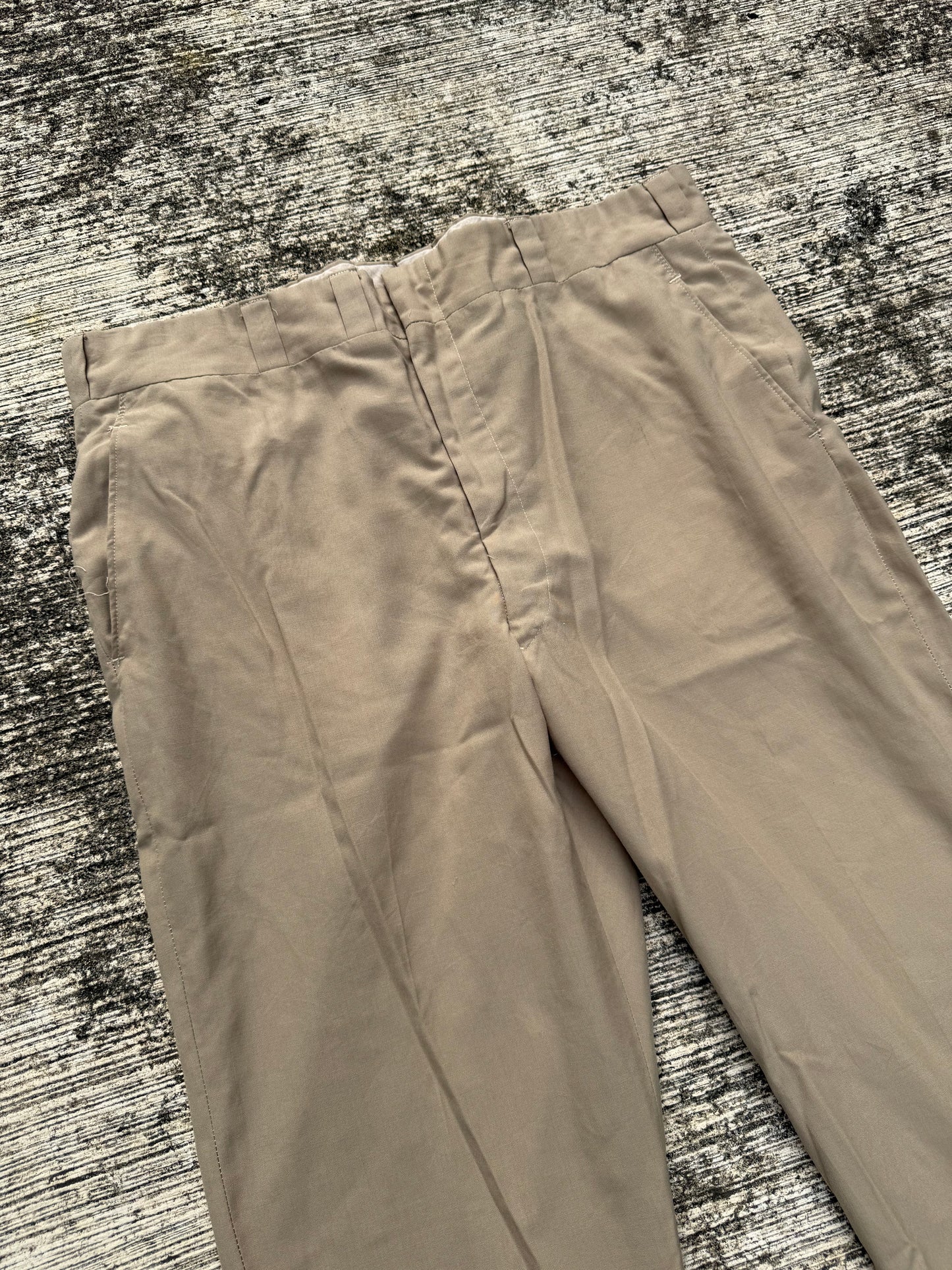 Vintage 1960s–70s Beige Khaki Trousers