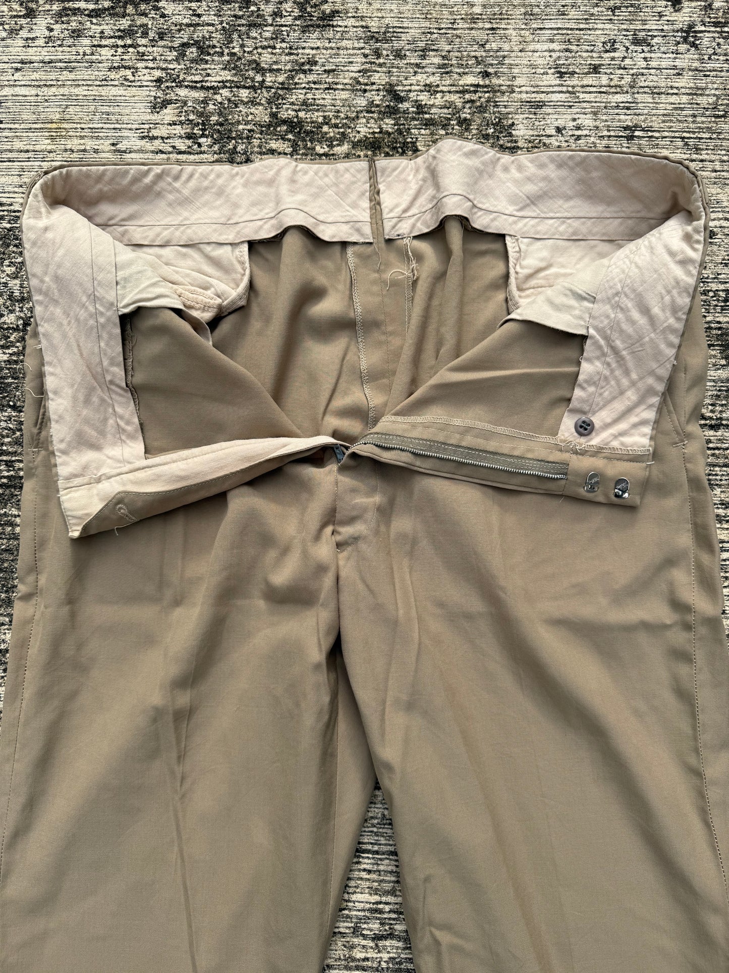Vintage 1960s–70s Beige Khaki Trousers
