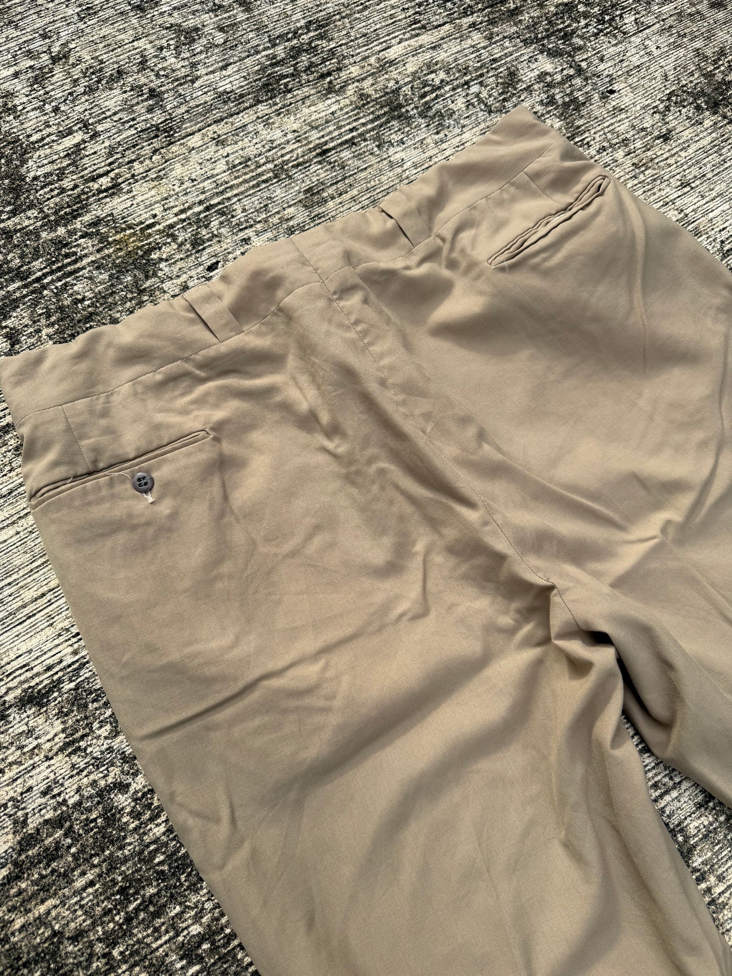 Vintage 1960s–70s Beige Khaki Trousers