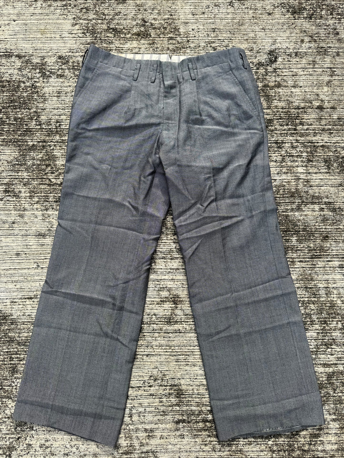 Vintage 1960s Grey Wool Blend Trousers  Classic Straight Leg