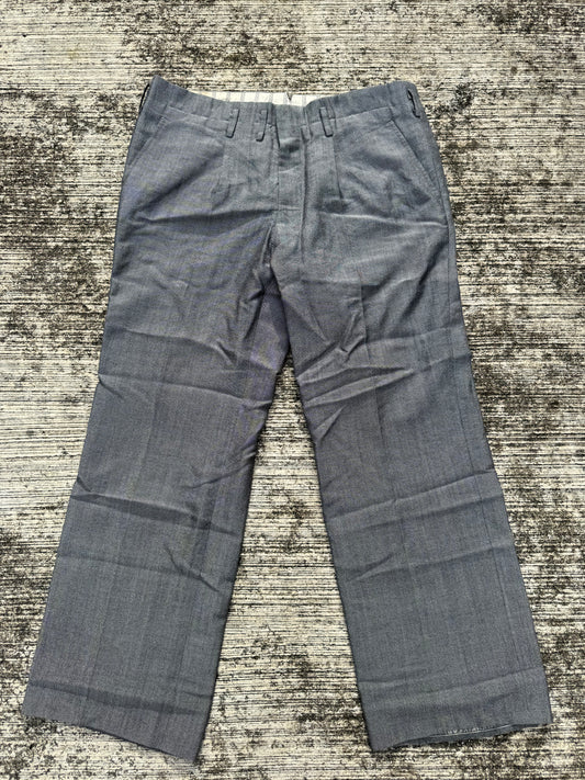 Vintage 1960s Grey Wool Blend Trousers  Classic Straight Leg