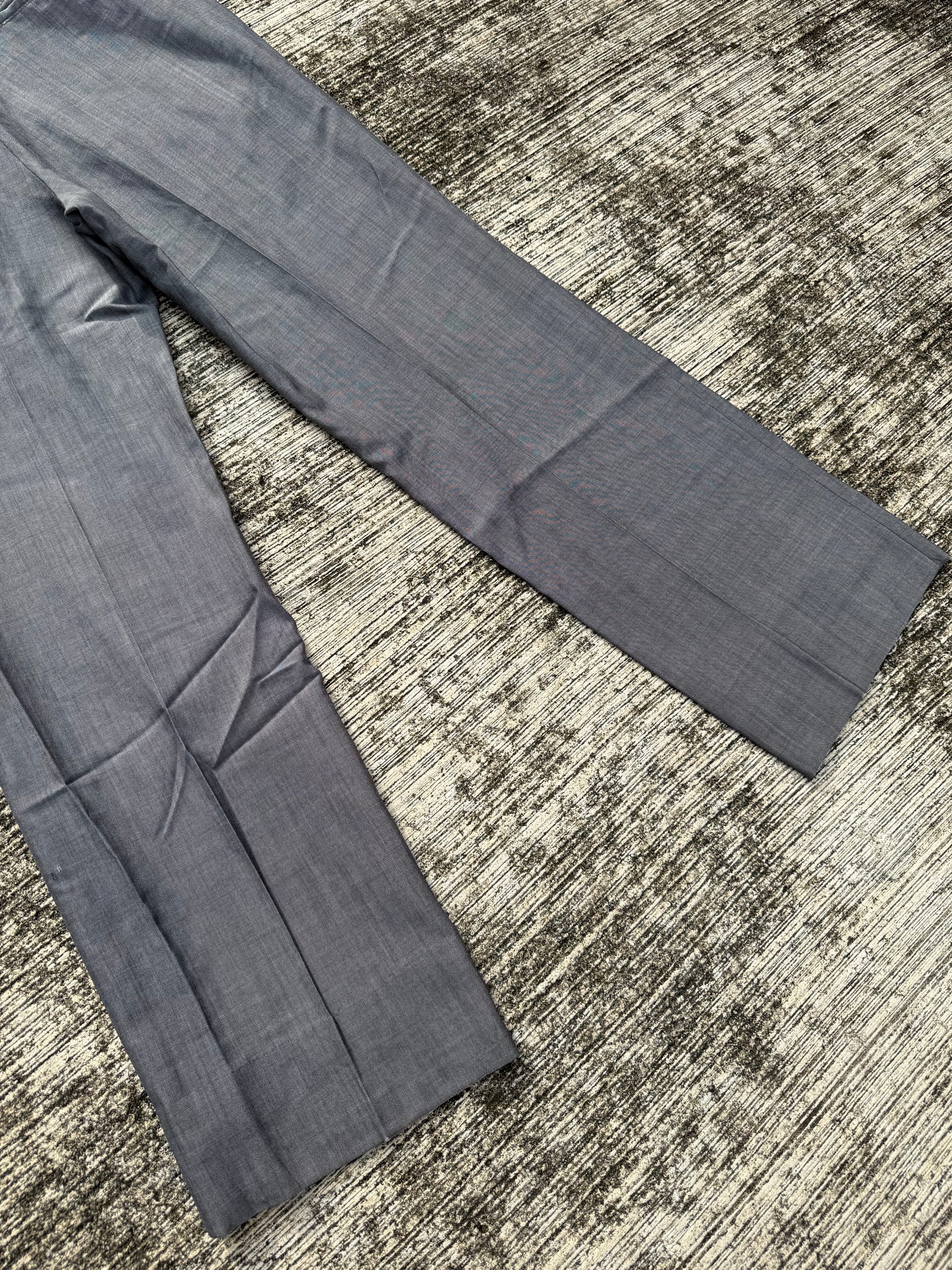 Vintage 60s Grey Gabardine Trousers Talon Zipper Anchor Hook Wool Blend Slacks