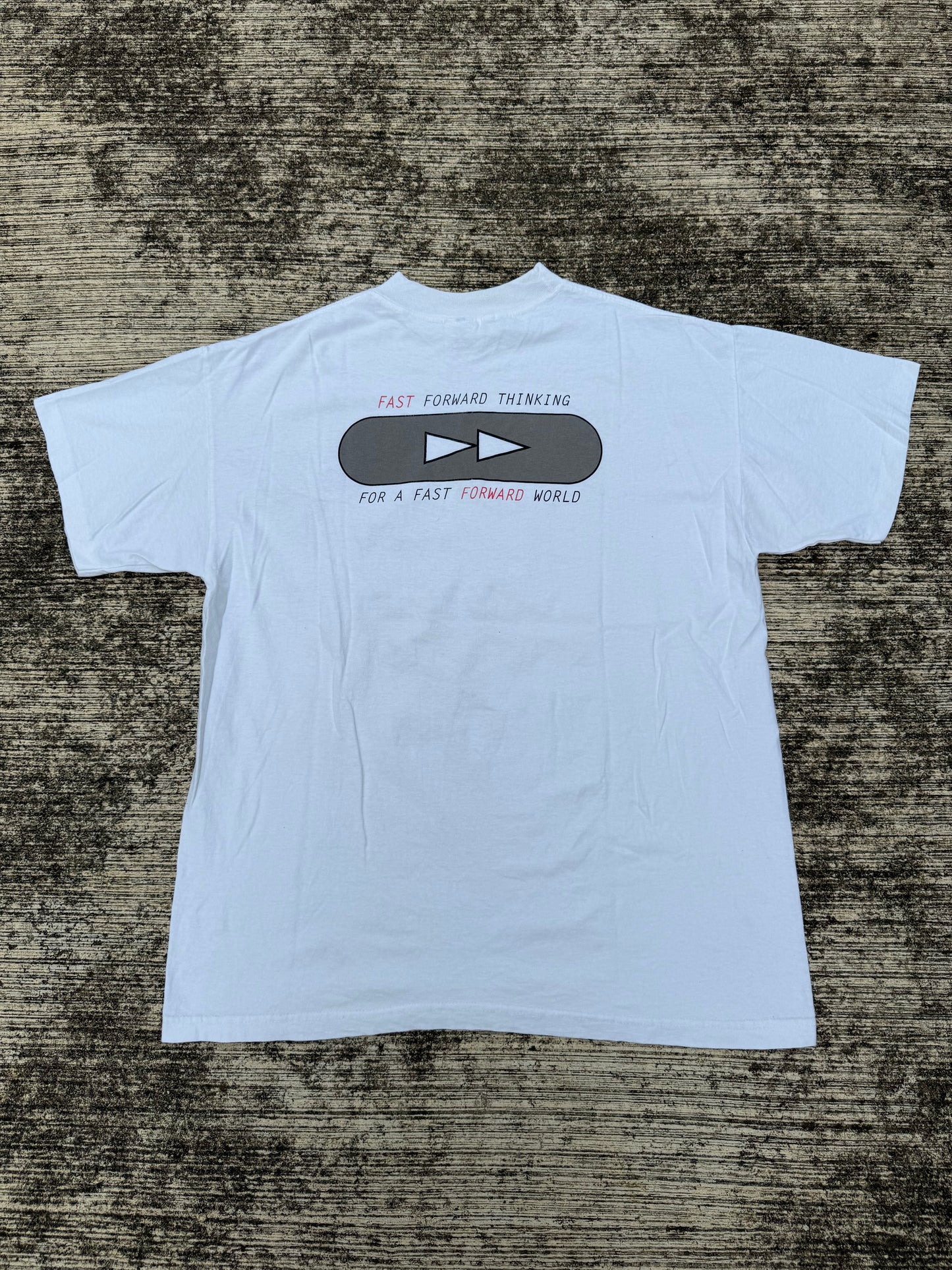 Vintage 90s TDK Fast Forward Promo T-Shirt Murina USA Cassette Tape VHS Tee