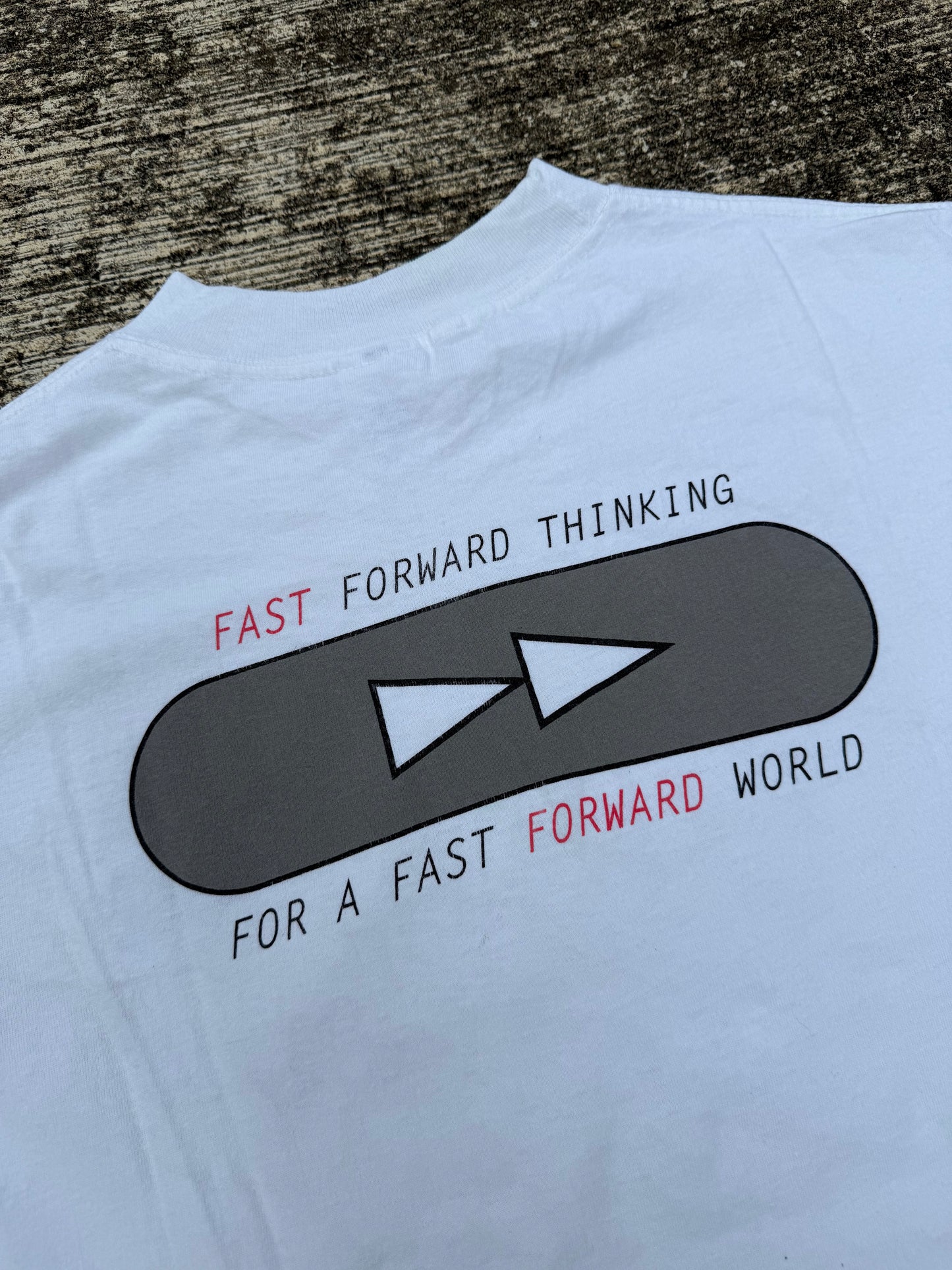 Vintage 90s TDK Fast Forward Promo T-Shirt Murina USA Cassette Tape VHS Tee