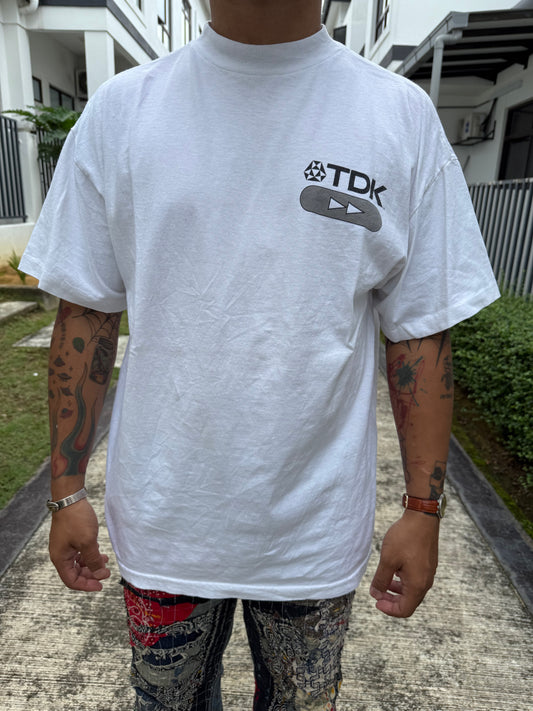 Vintage 90s TDK Fast Forward Promo T-Shirt Murina USA Cassette Tape VHS Tee