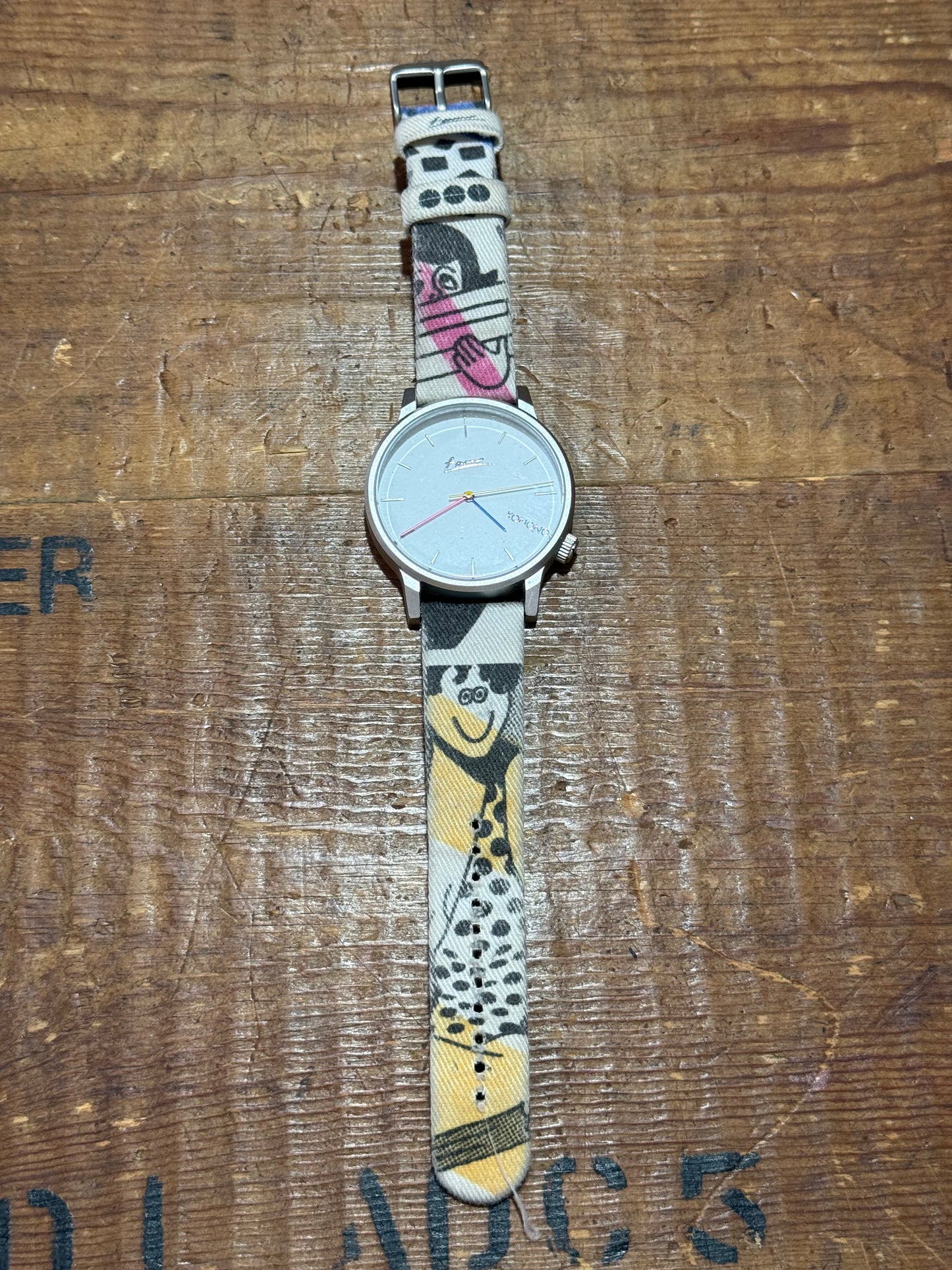 Komono Printed Strap Watch Minimalist Dial Casual Design